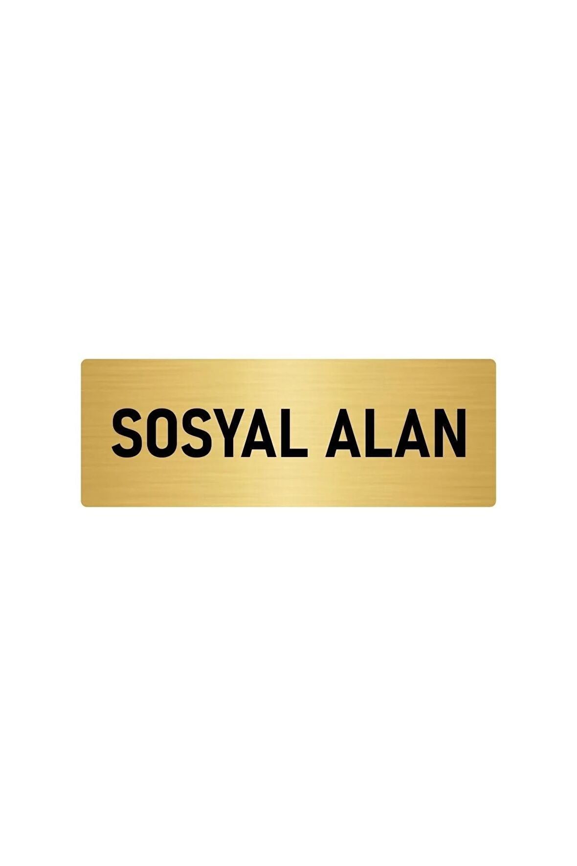 Metal Yönlendirme Levhası, Departman Kapı Isimliği Sosyal Alan 10x20 Cm Altın Renk
