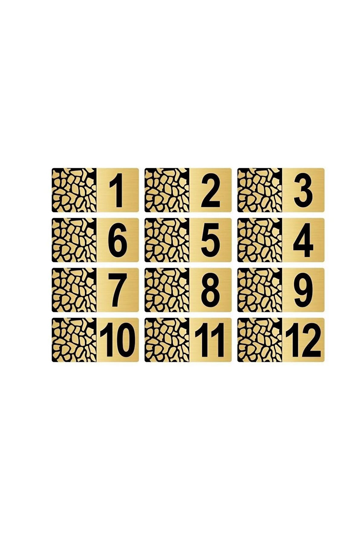 Metal Kapı Masa Dolap Posta Kutusu Numarası 7x14 Cm Altın Renk (1…12)