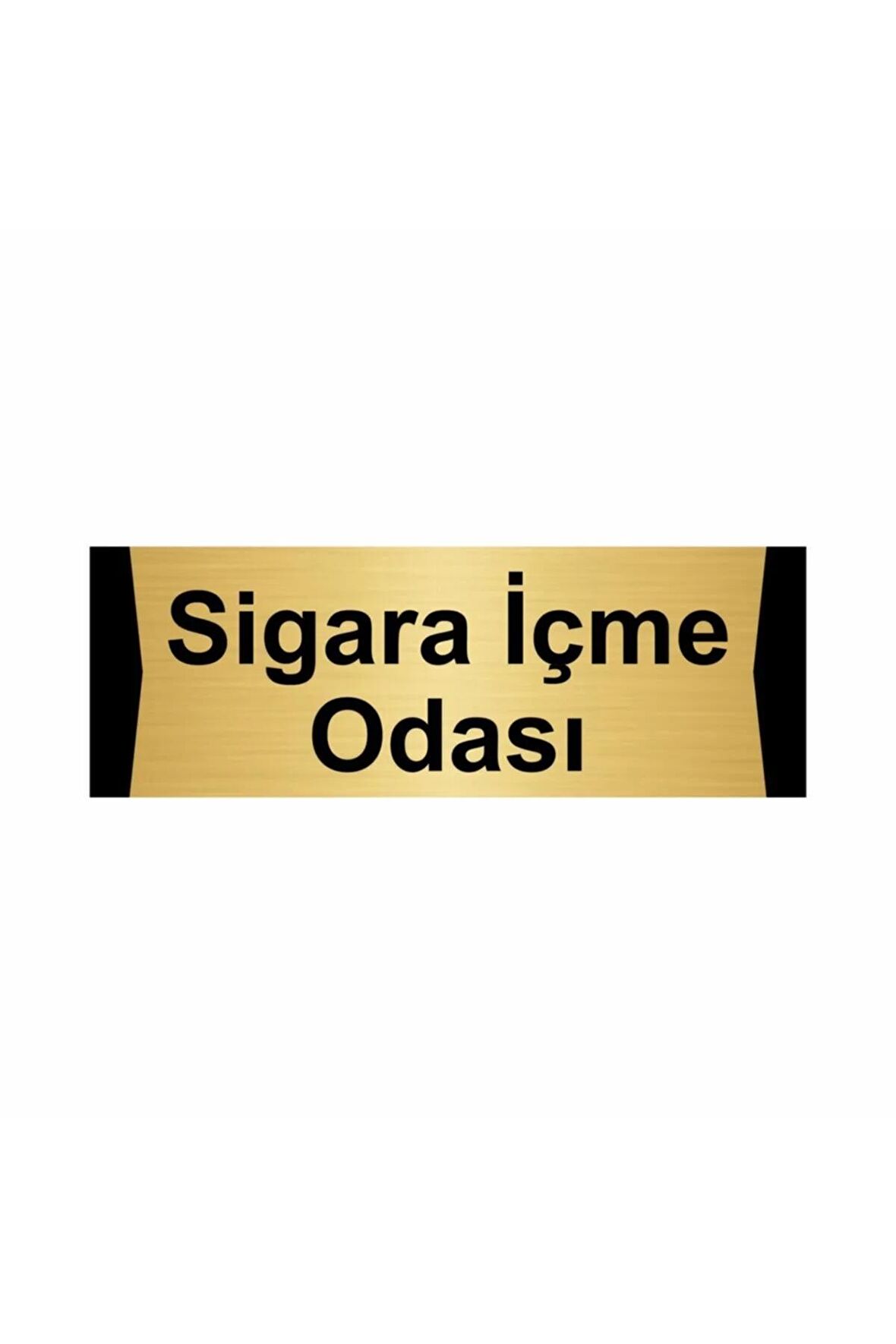Sigara Içme Odası 7x20cm Altın Renk Metal Yönlendirme Levhası