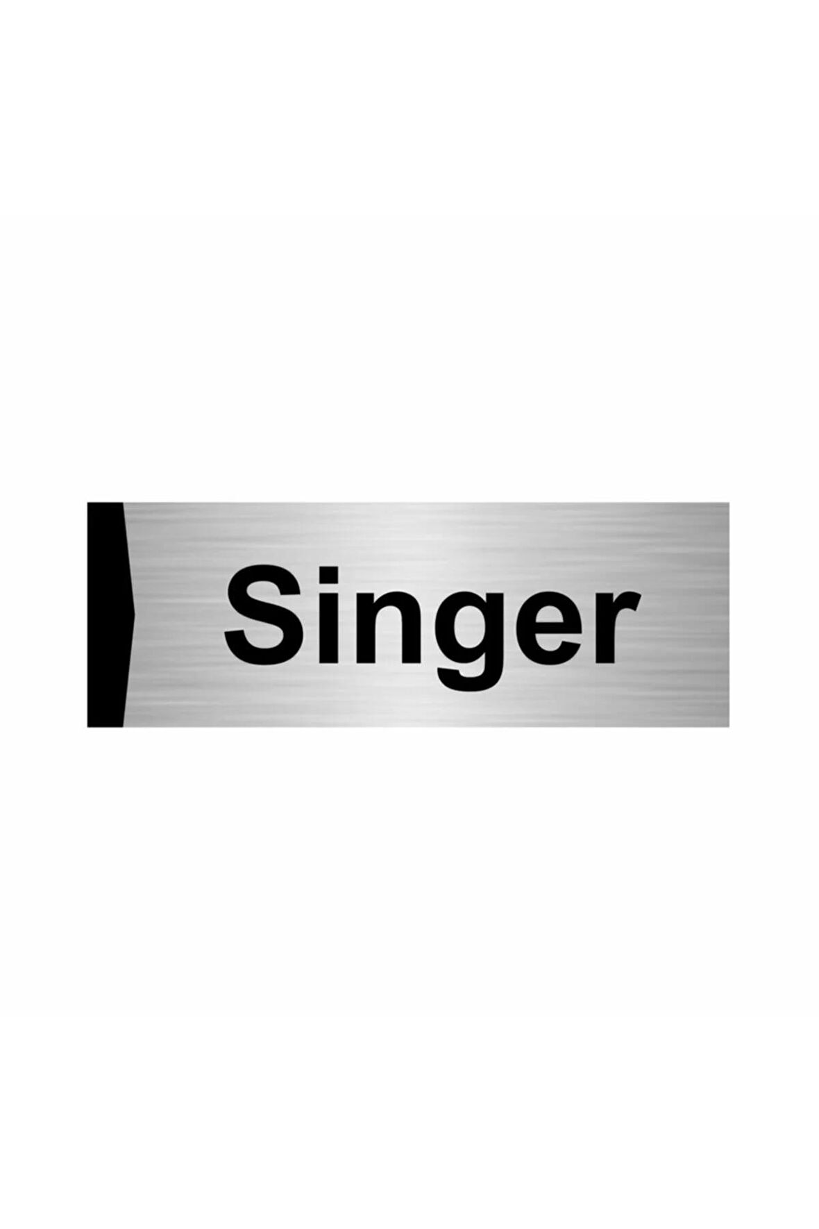 Singer 7x20 cm Gümüş Renk Metal Yönlendirme Levhası