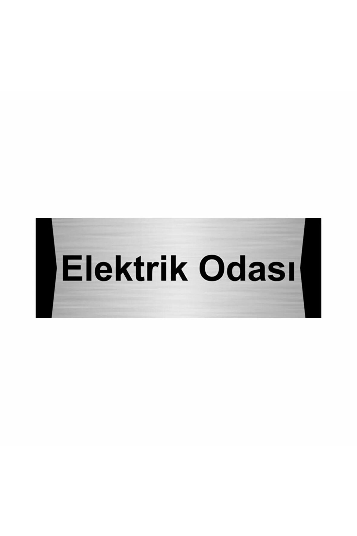 Elektrik Odası 7x20cm Gümüş Renk Metal Yönlendirme Levhası