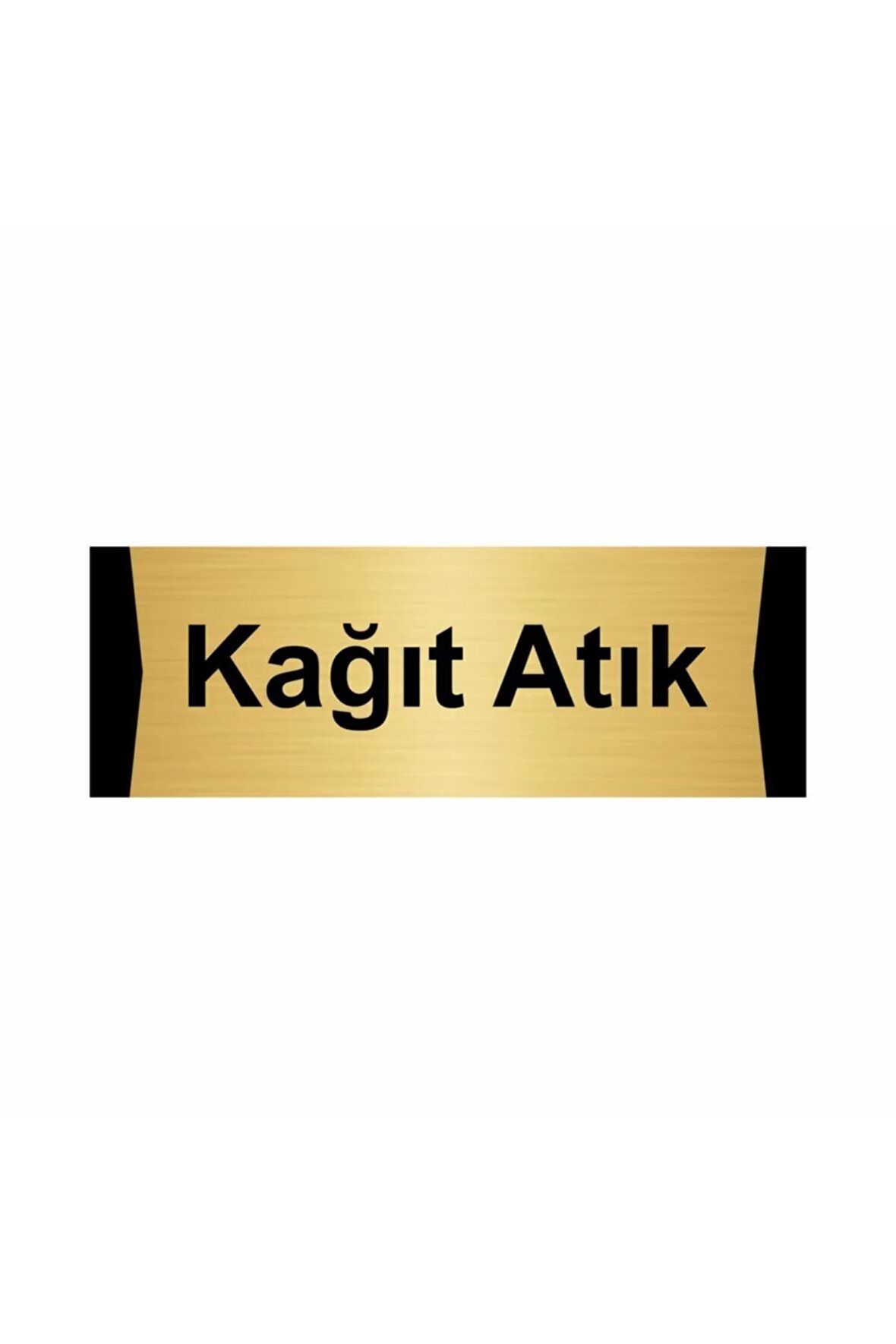Kağıt Atık 5x20cm Altın Renk Metal Yönlendirme Levhası