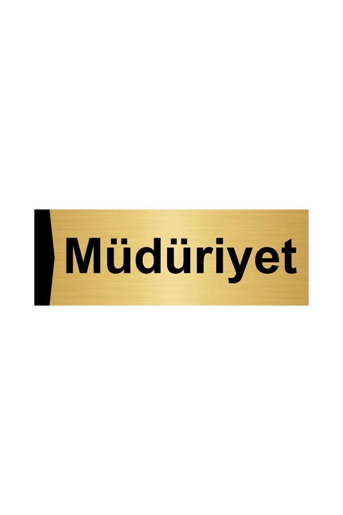Müdüriyet 5x20cm Altın Renk Metal Yönlendirme Levhası