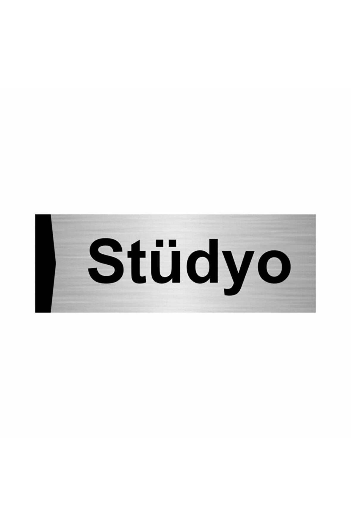 Stüdyo 5x20cm Gümüş Renk Metal Yönlendirme Levhası
