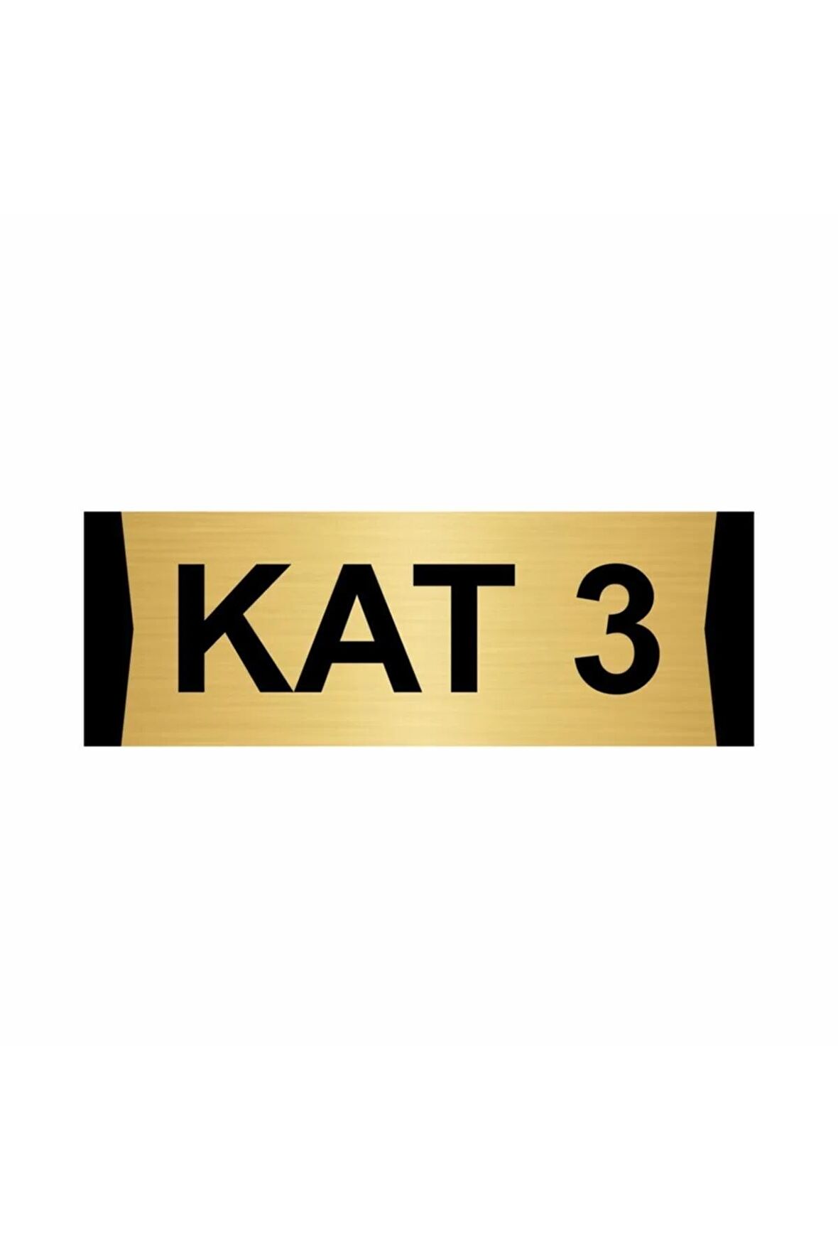 Kat 3 7x20cm Altın Renk Metal Yönlendirme Levhası