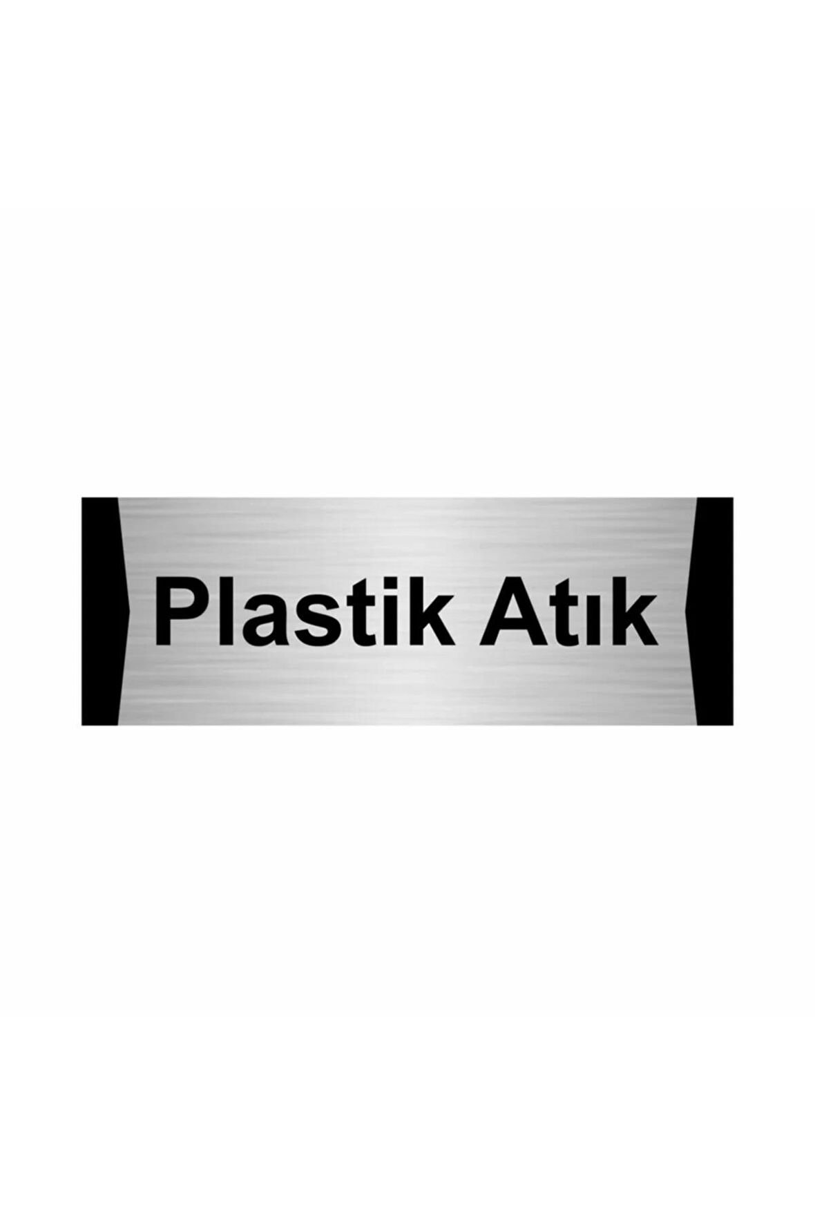 Plastik Atık 7x20cm Gümüş Renk Metal Yönlendirme Levhası