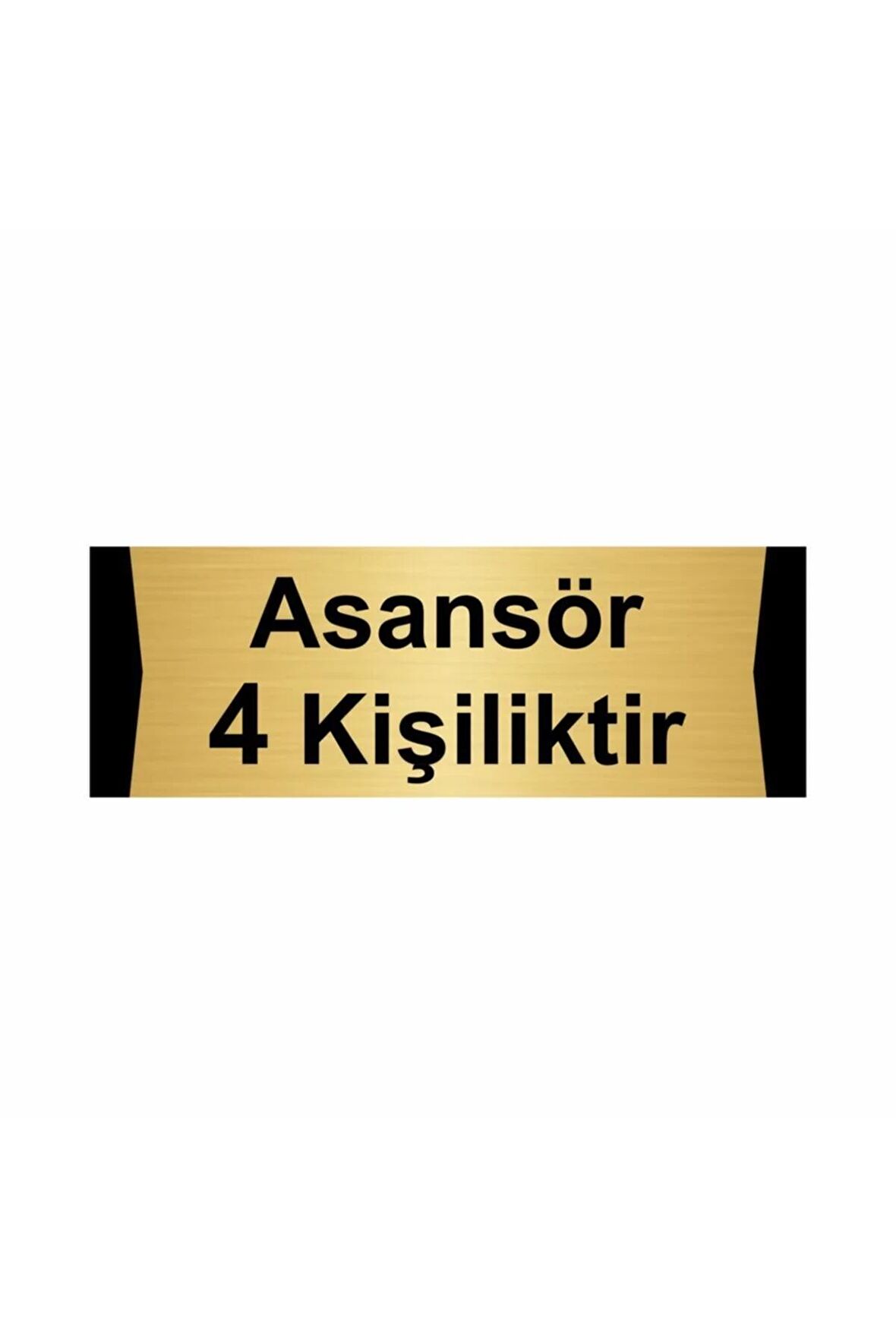 Asansör 4 Kişiliktir 5x20cm Altın Renk Metal Yönlendirme Levhası