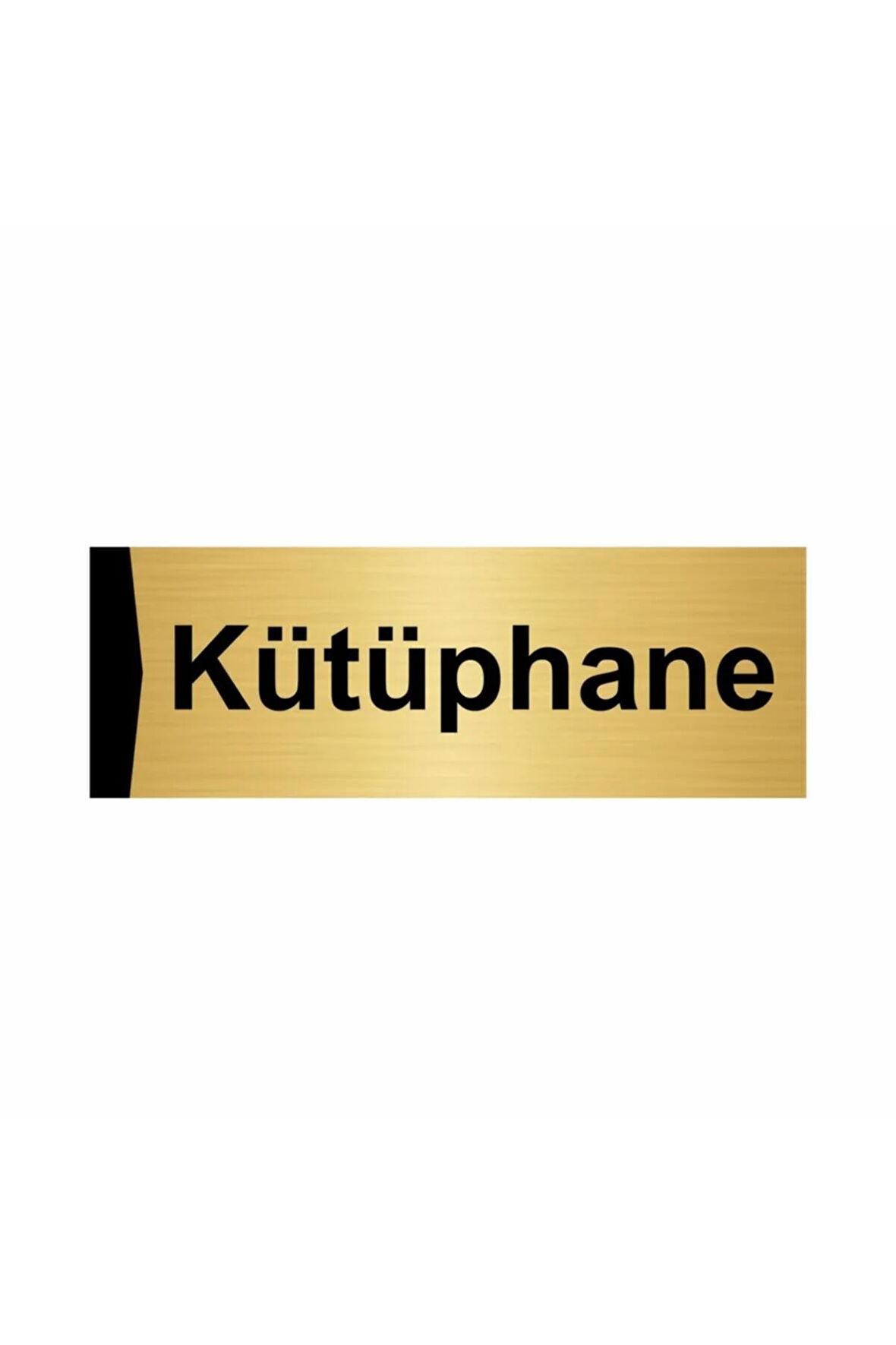 Kütüphane 10x20cm Altın Renk Metal Yönlendirme Levhası
