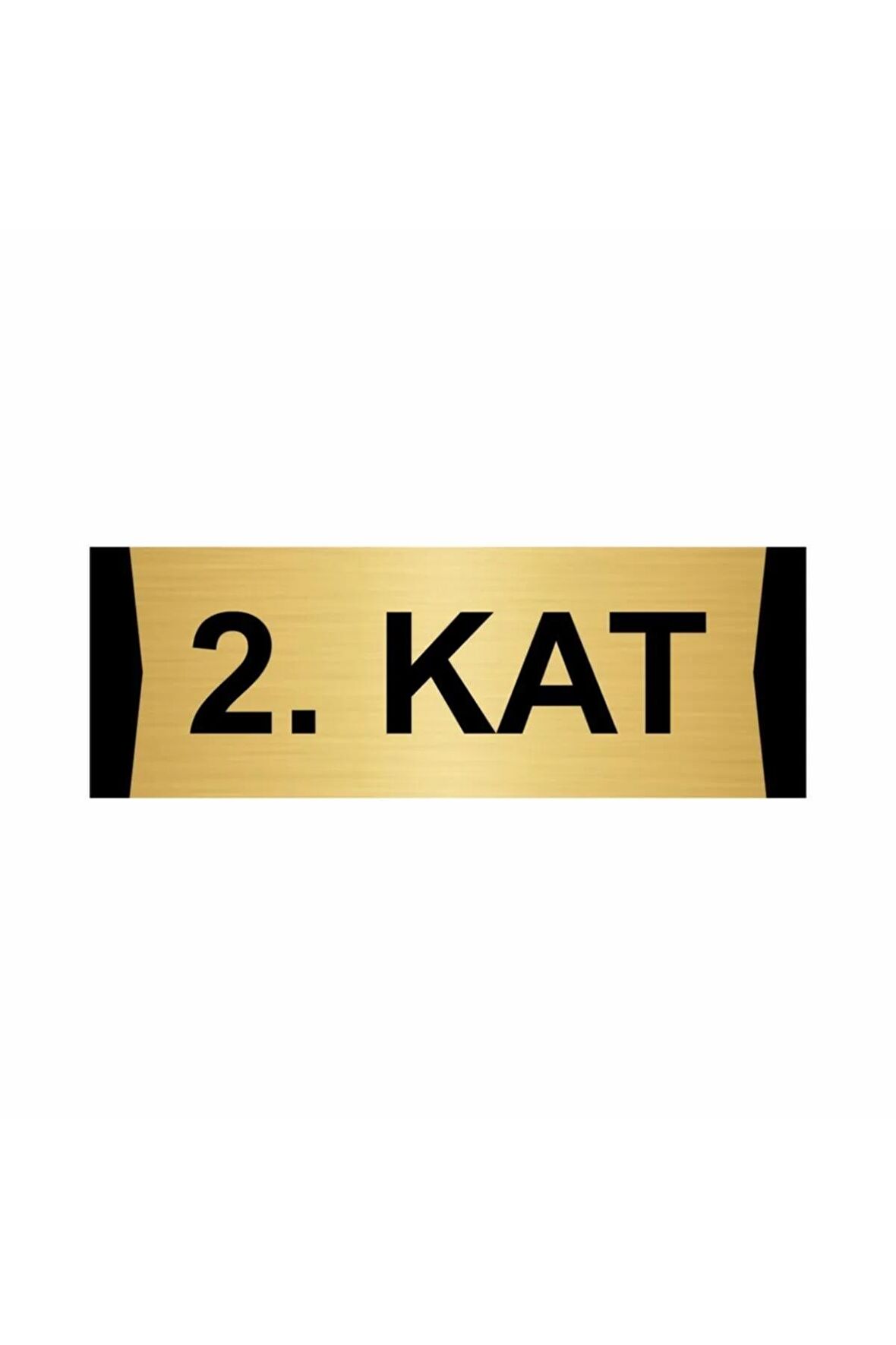 Kat 2 5x20cm Altın Renk Metal Yönlendirme Levhası
