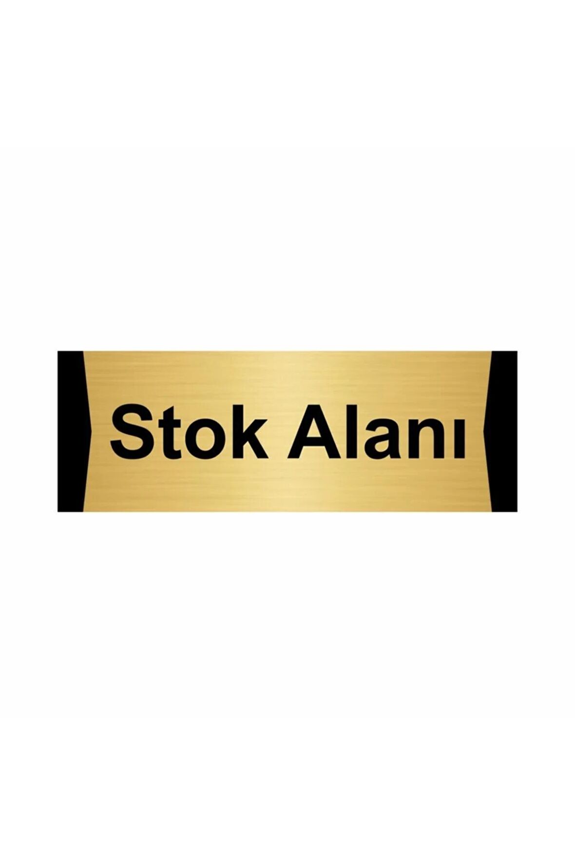 Stok Alanı 5x20cm Altın Renk Metal Yönlendirme Levhası