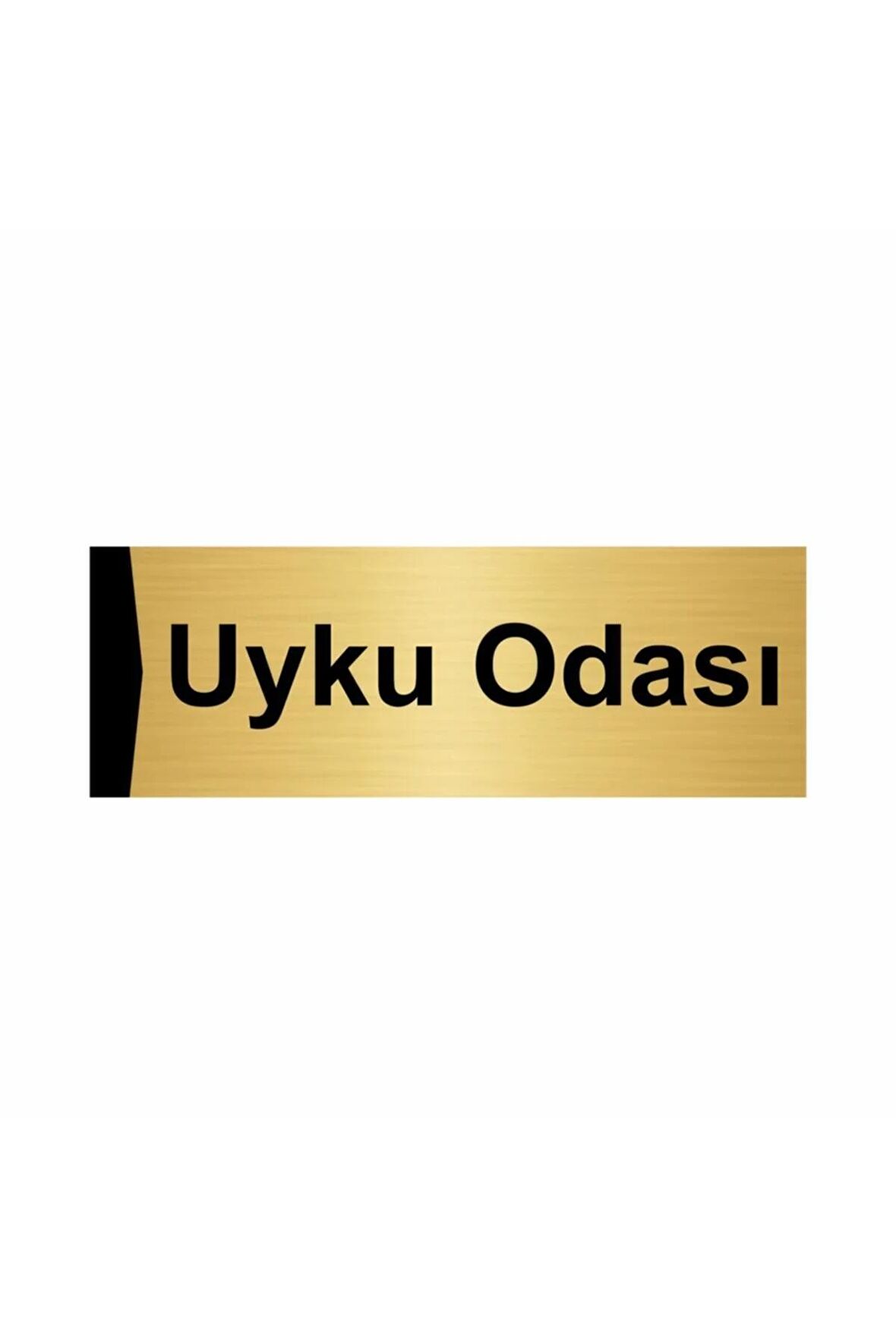 Uyku Odası 5x20cm Altın Renk Metal Yönlendirme Levhası