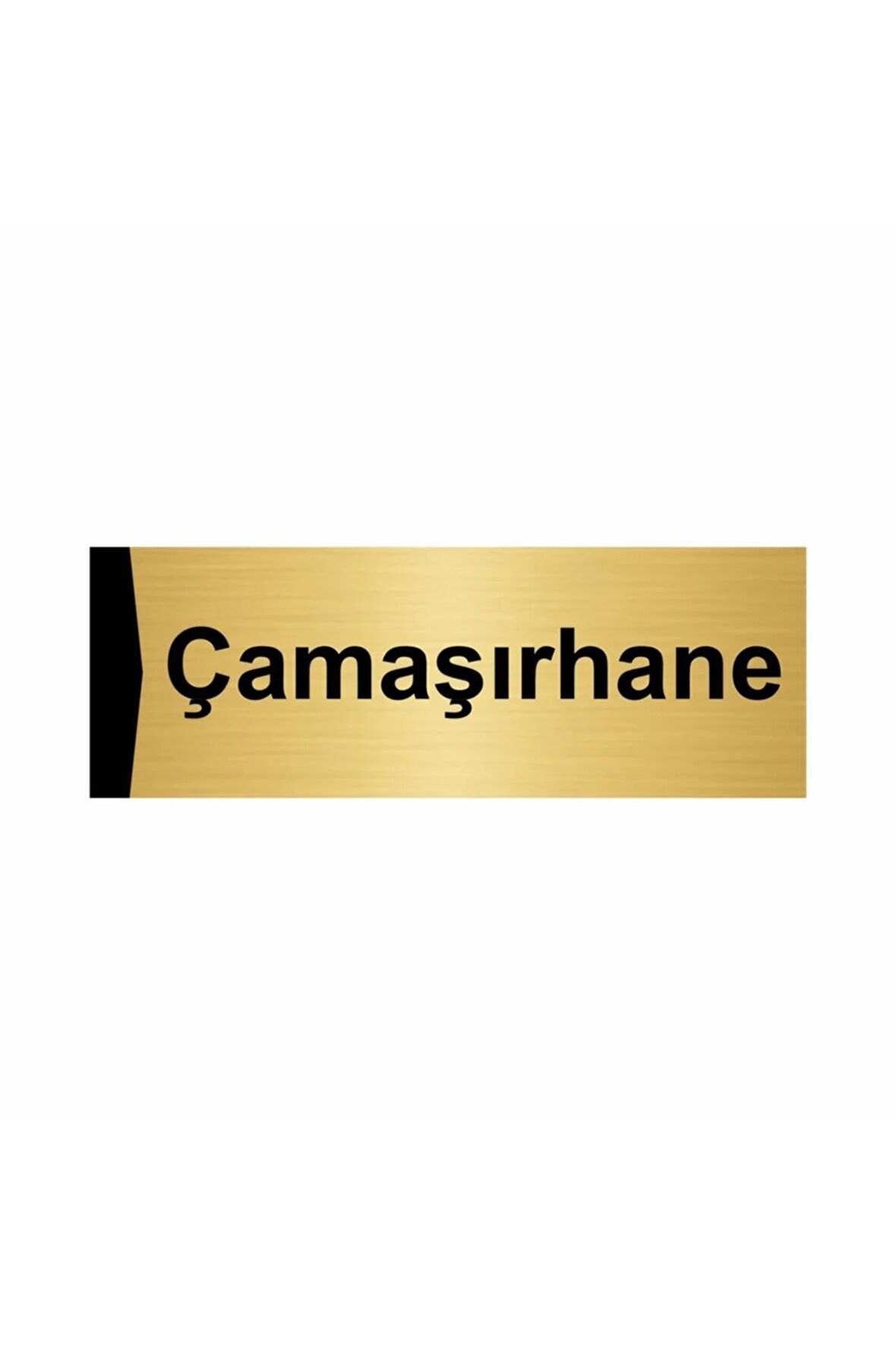 Çamaşırhane 7x20cm Altın Renk Metal Yönlendirme Levhası