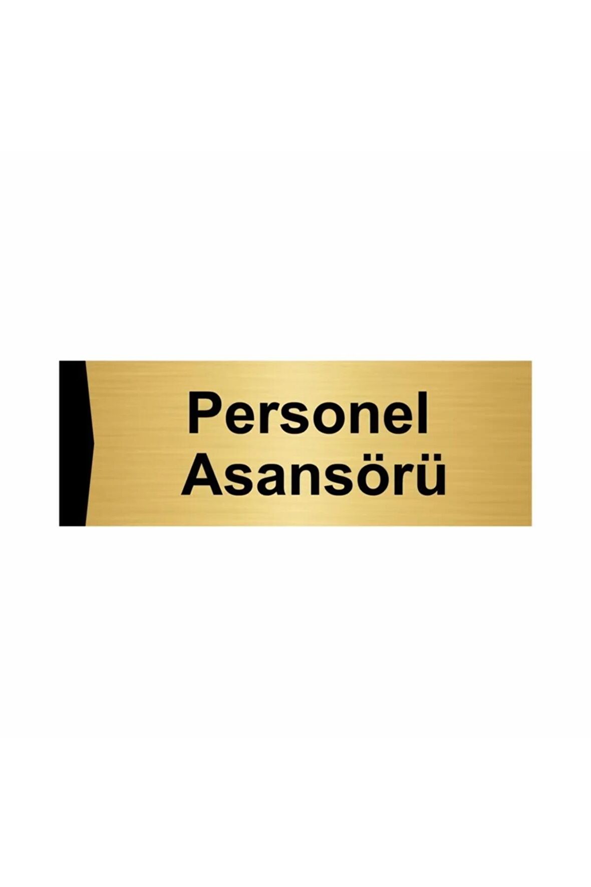Personel Asansörü 5x20cm Altın Renk Metal Yönlendirme Levhası