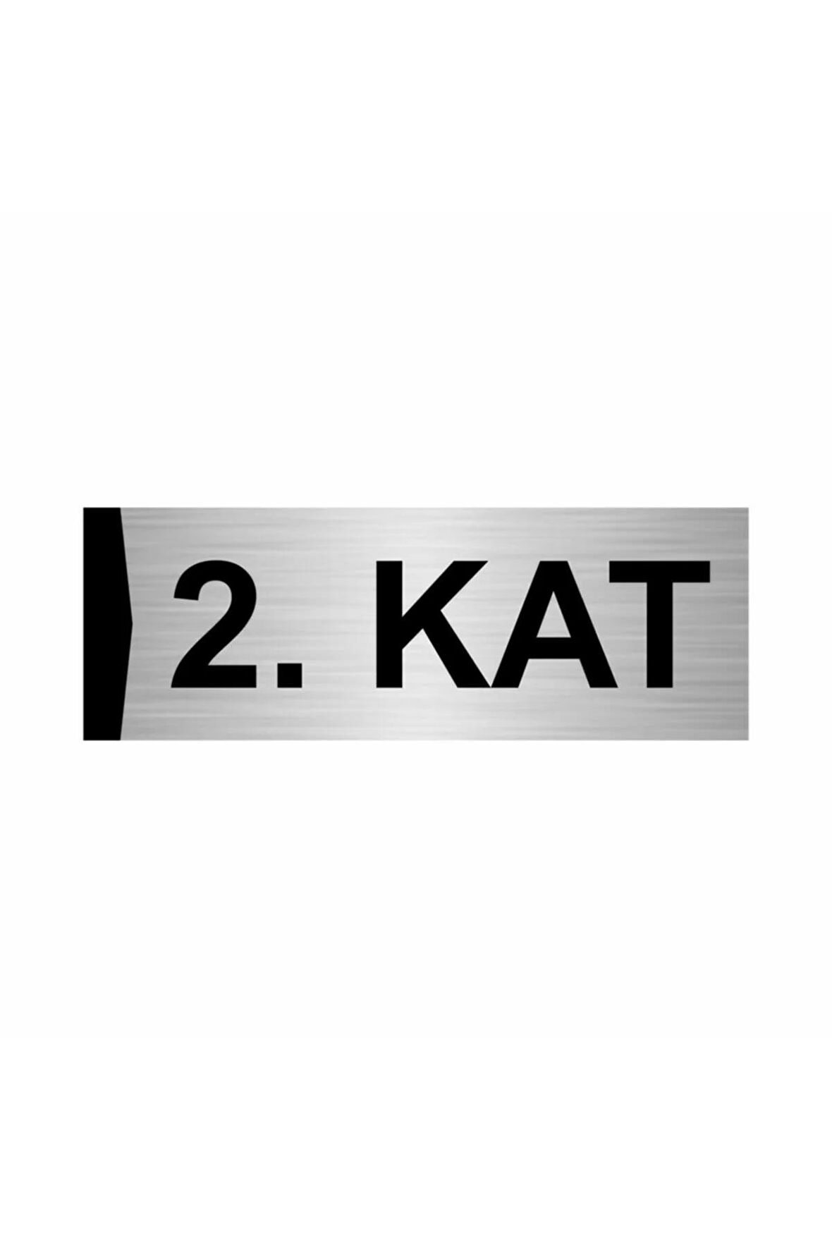 2.kat 7x20cm Gümüş Renk Metal Yönlendirme Levhası