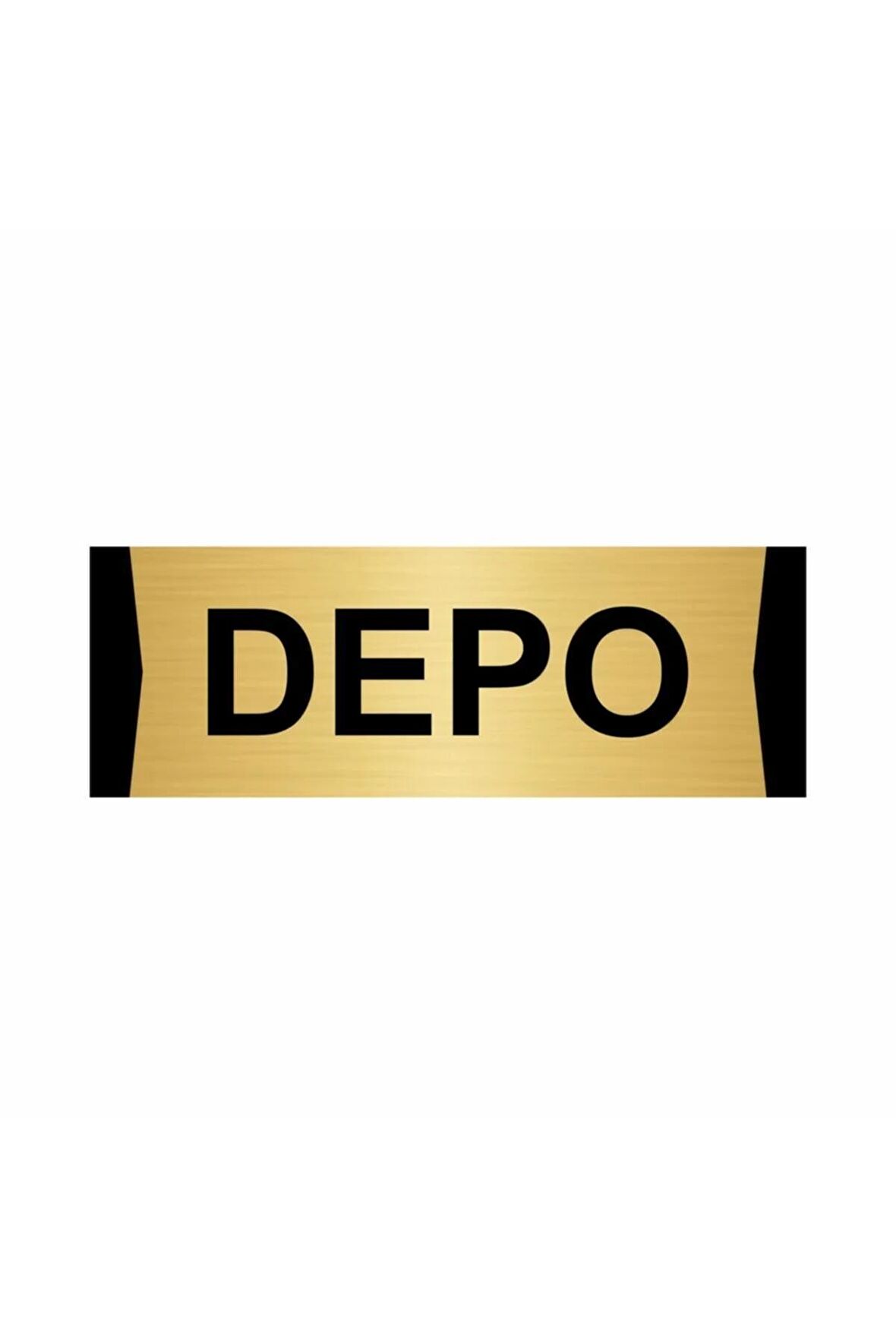 Depo 7x20cm Altın Renk Metal Yönlendirme Levhası