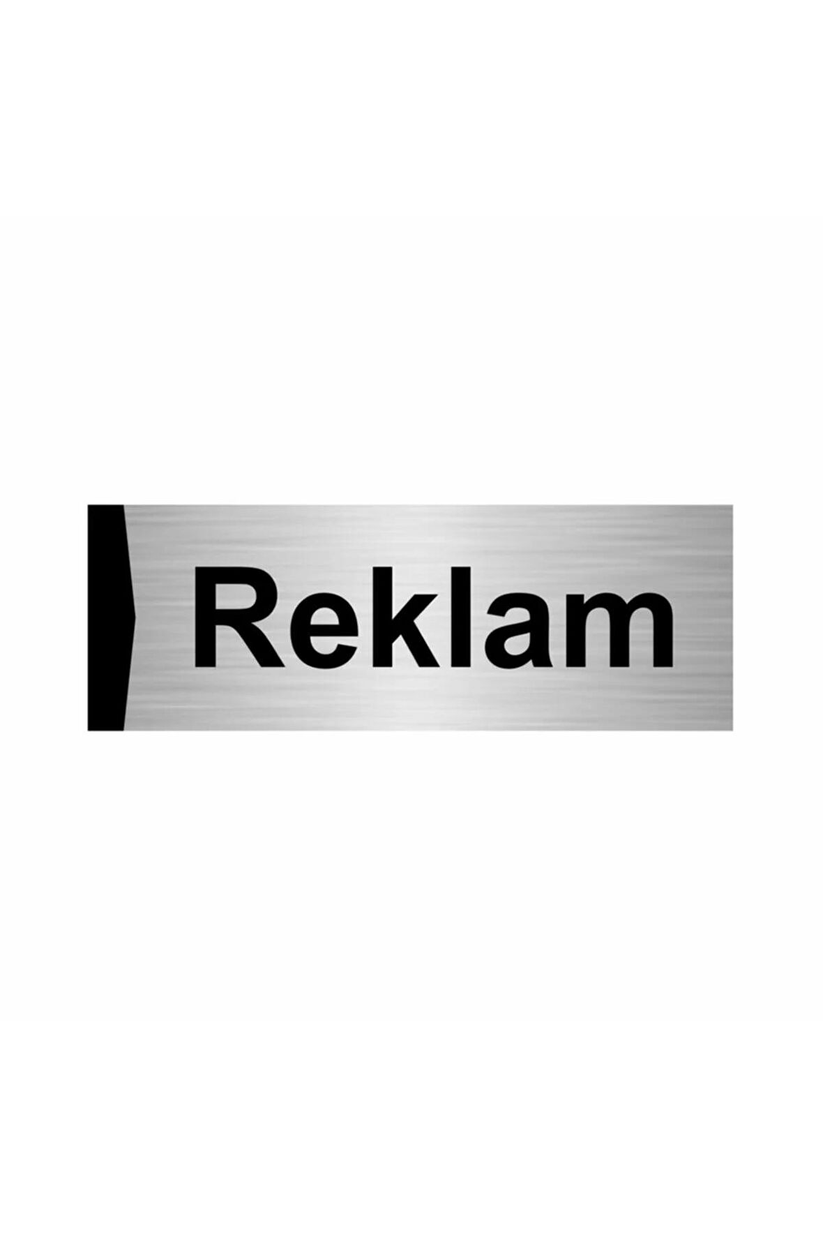 Reklam 5x20cm Gümüş Renk Metal Yönlendirme Levhası
