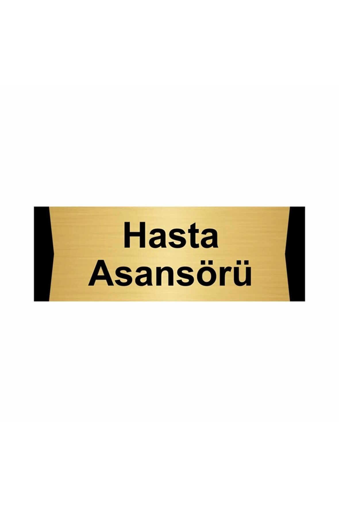 Hasta Asansörü 5x20cm Altın Renk Metal Yönlendirme Levhası