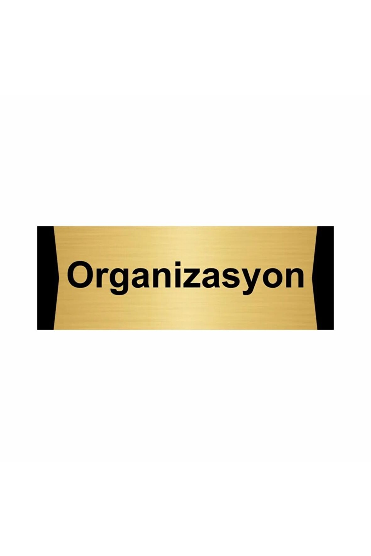 Organizasyon 10x20cm Altın Renk Metal Yönlendirme Levhası