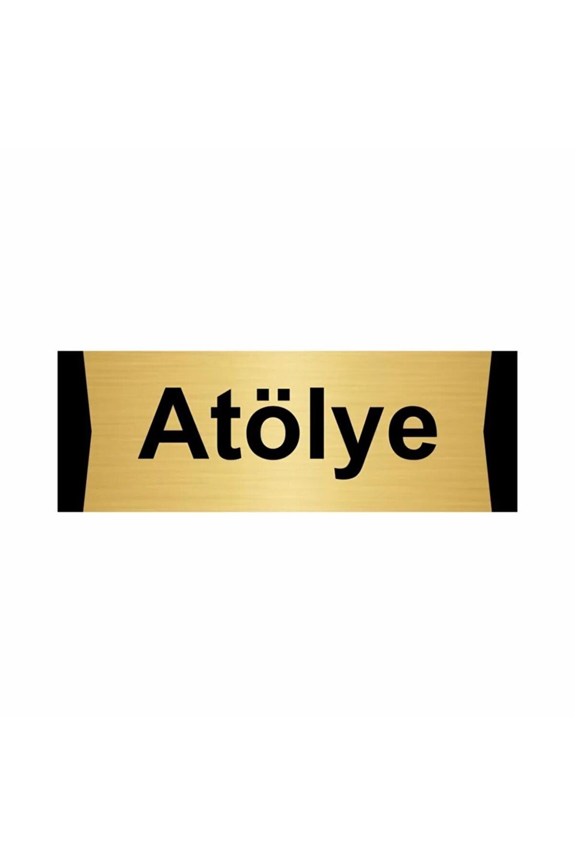 Atölye 7x20cm Altın Renk Metal Yönlendirme Levhası