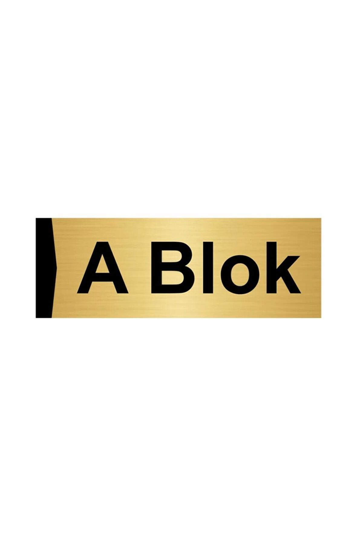 A Blok 5x20cm Altın Renk Metal Yönlendirme Levhası