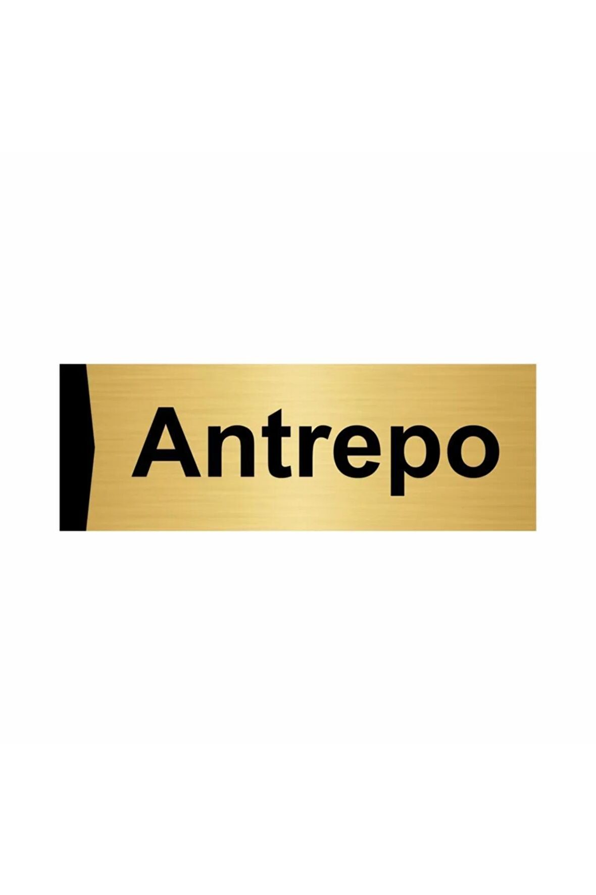 Antrepo 5x20cm Altın Renk Metal Yönlendirme Levhası