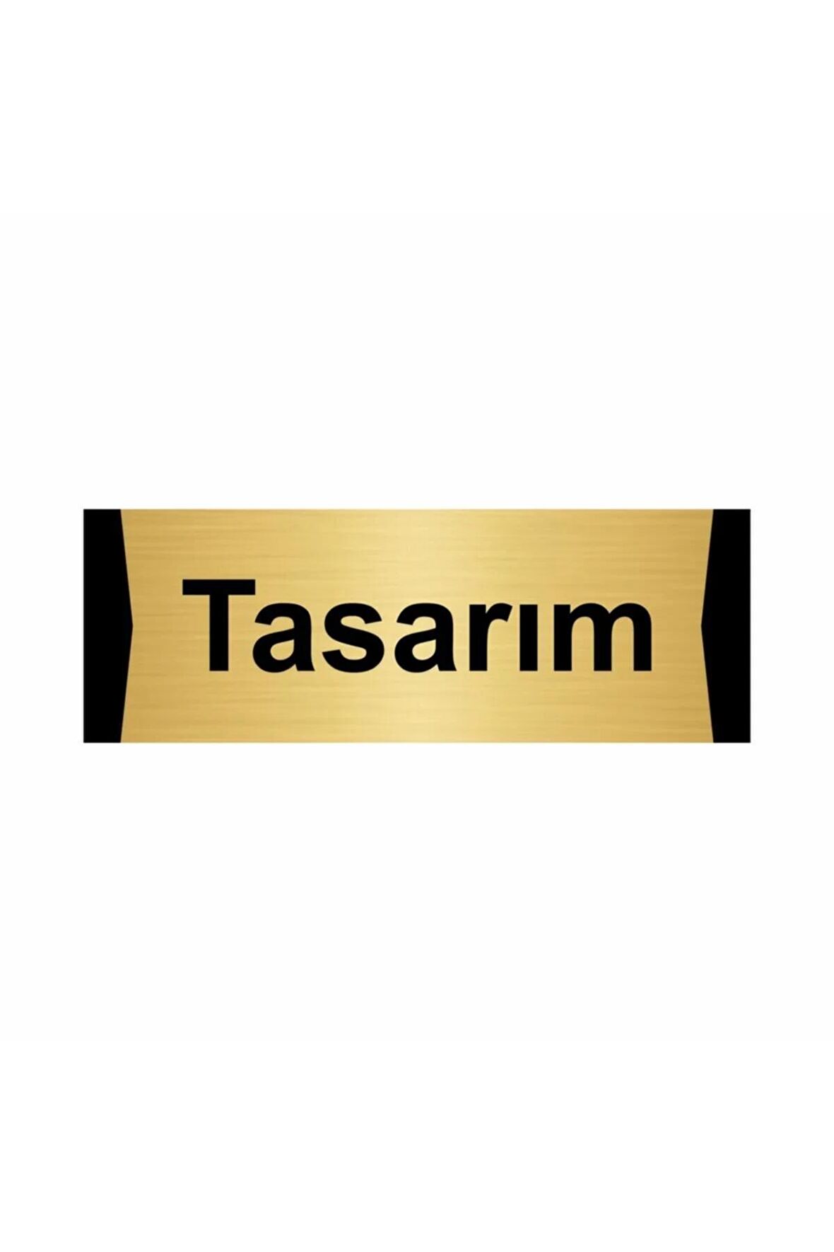 Tasarım 5x20cm Altın Renk Metal Yönlendirme Levhası