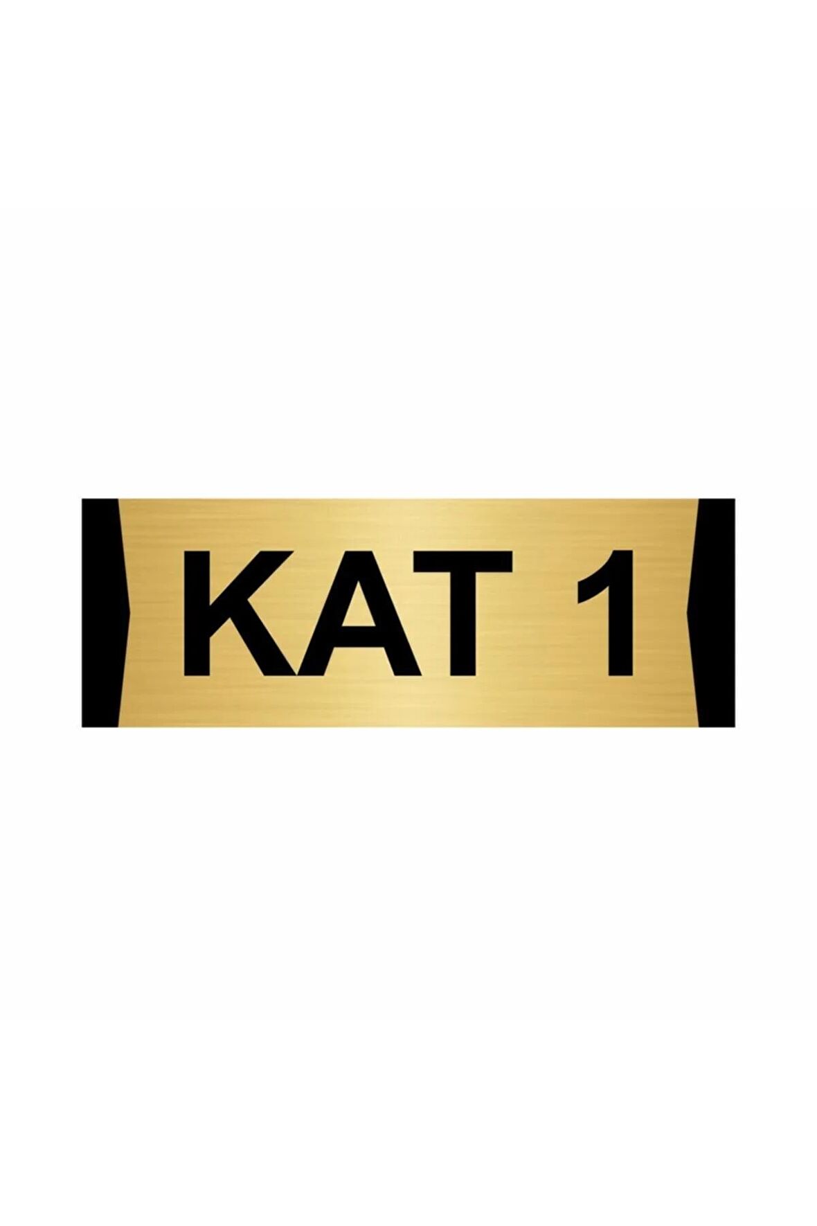 Kat 1 7x20cm Altın Renk Metal Yönlendirme Levhası