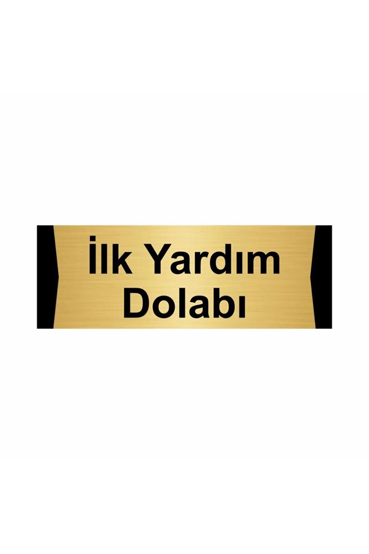 Ilk Yardım Dolabı 7x20cm Altın Renk Metal Yönlendirme Levhası