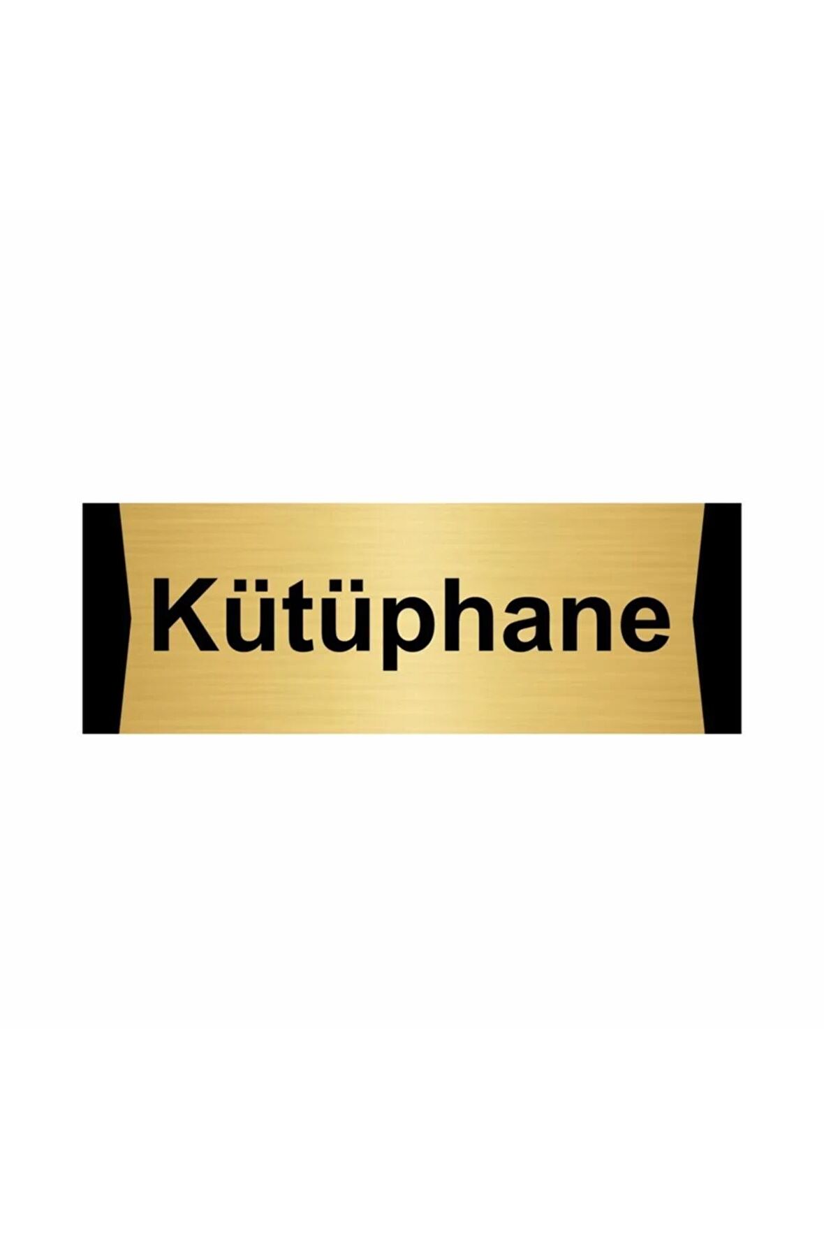 Kütüphane 7x20cm Altın Renk Metal Yönlendirme Levhası