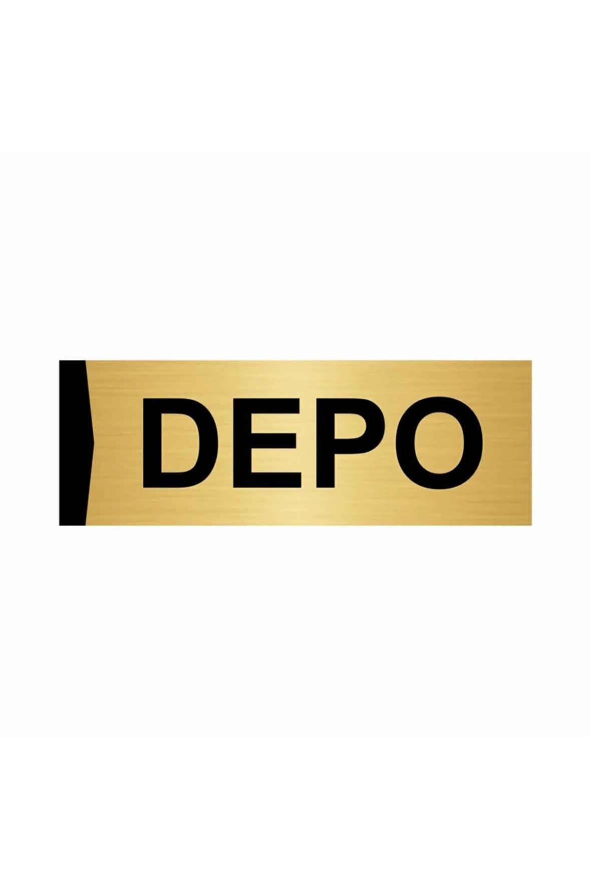 Depo 10x20cm Altın Renk Metal Yönlendirme Levhası