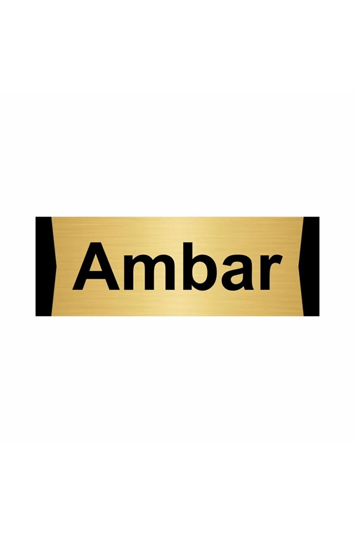 Ambar 10x20cm Altın Renk Metal Yönlendirme Levhası