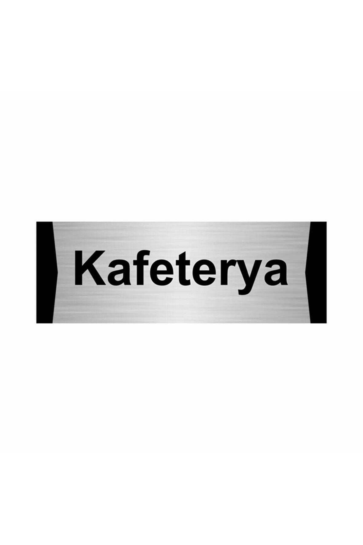 Kafeterya 10x20cm Gümüş Renk Metal Yönlendirme Levhası