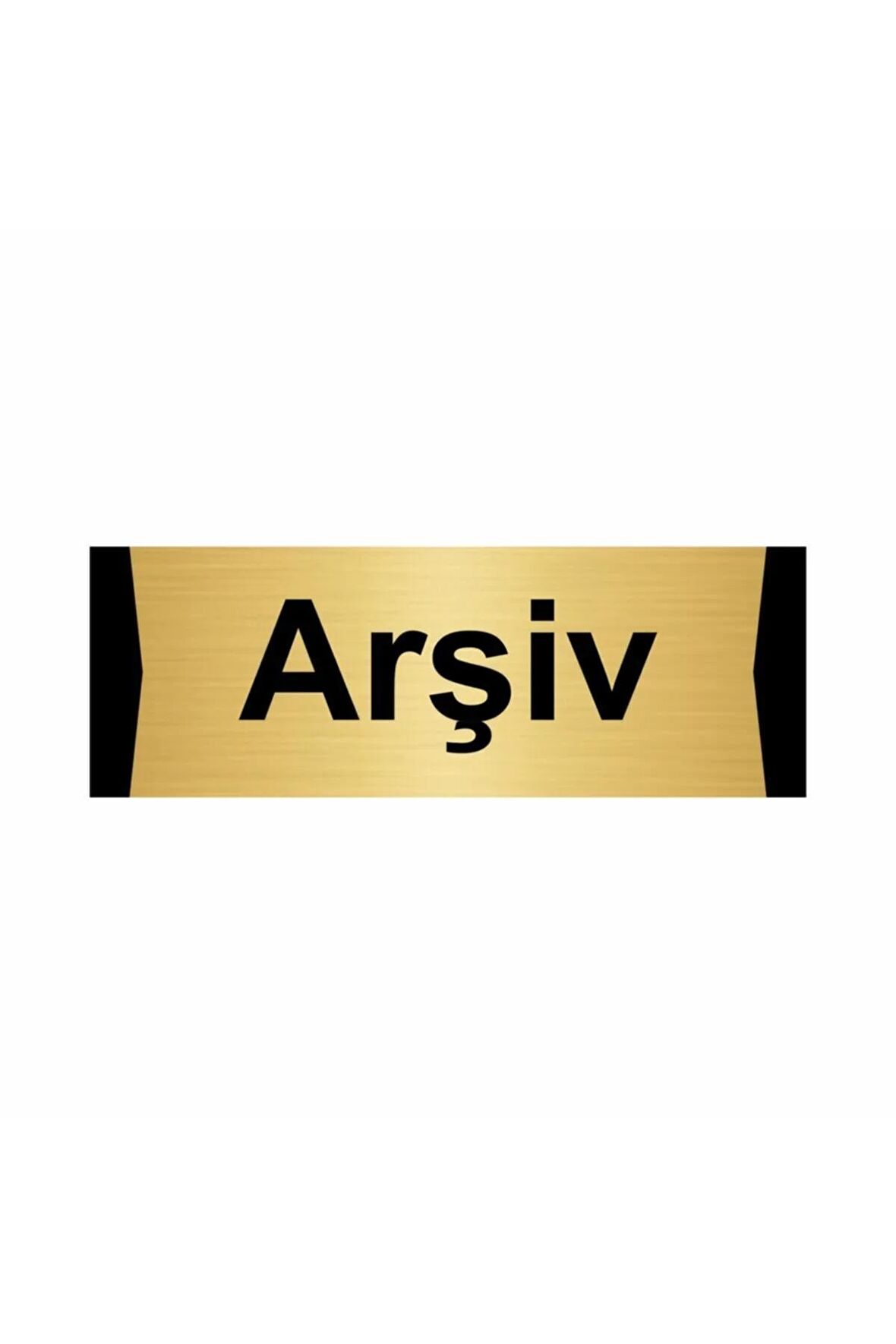 Arşiv 7x20cm Altın Renk Metal Yönlendirme Levhası