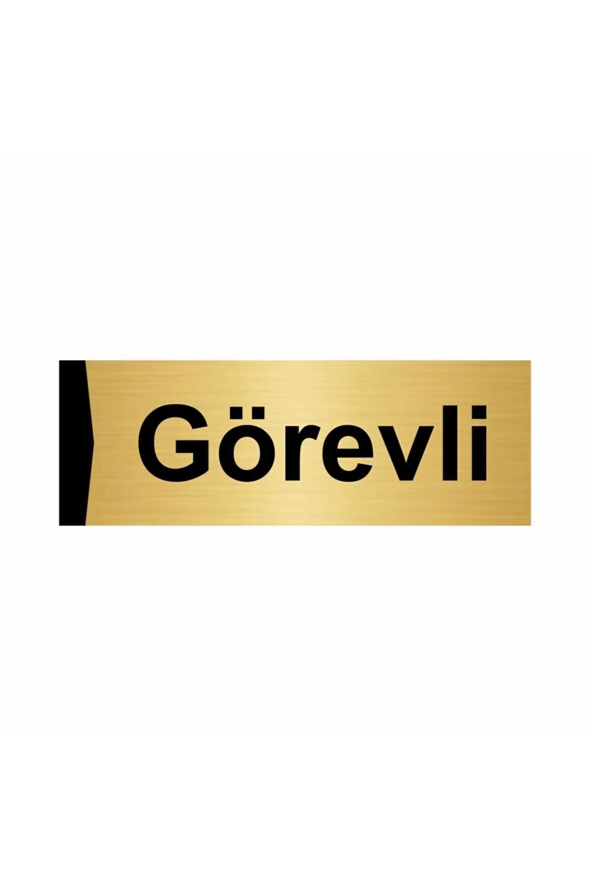Görevli 5x20cm Altın Renk Metal Yönlendirme Levhası