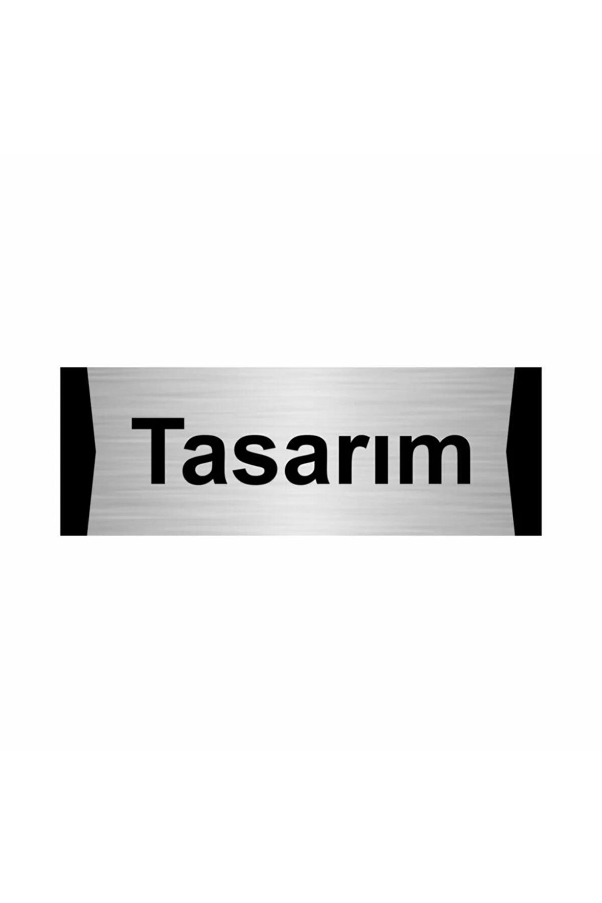 Tasarım 5x20cm Gümüş Renk Metal Yönlendirme Levhası