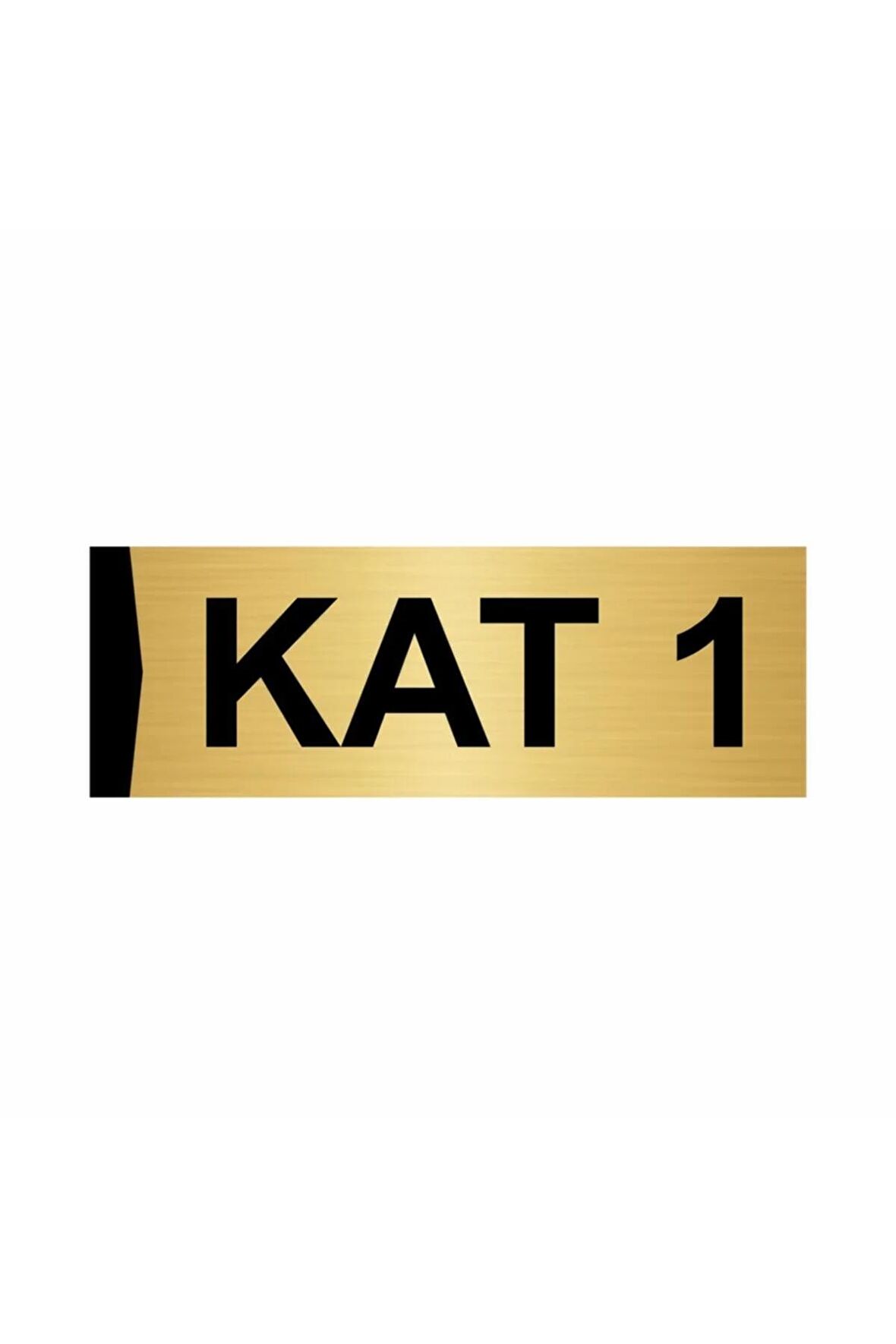 Kat 1 10x20cm Altın Renk Metal Yönlendirme Levhası