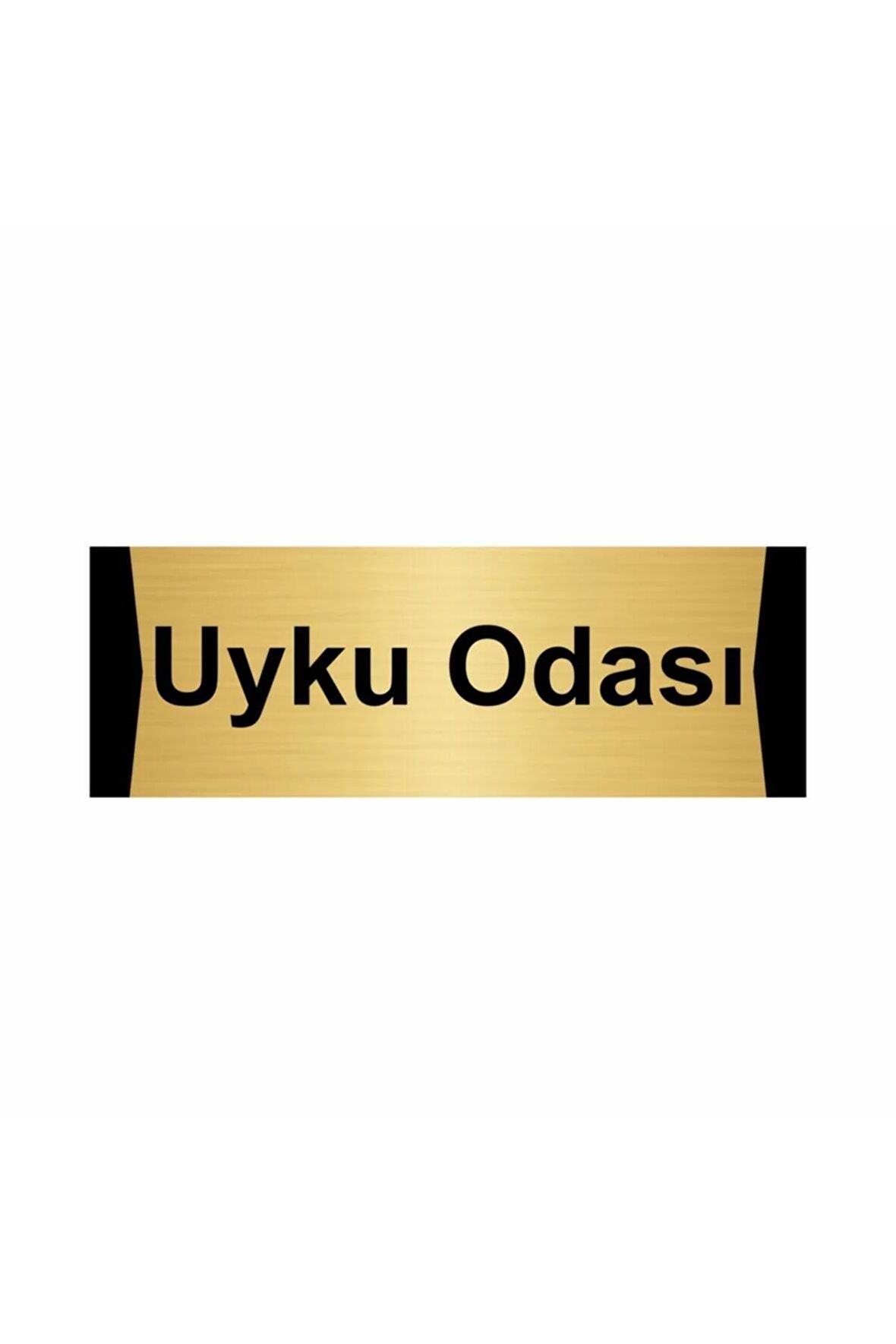 Uyku Odası 7x20cm Altın Renk Metal Yönlendirme Levhası