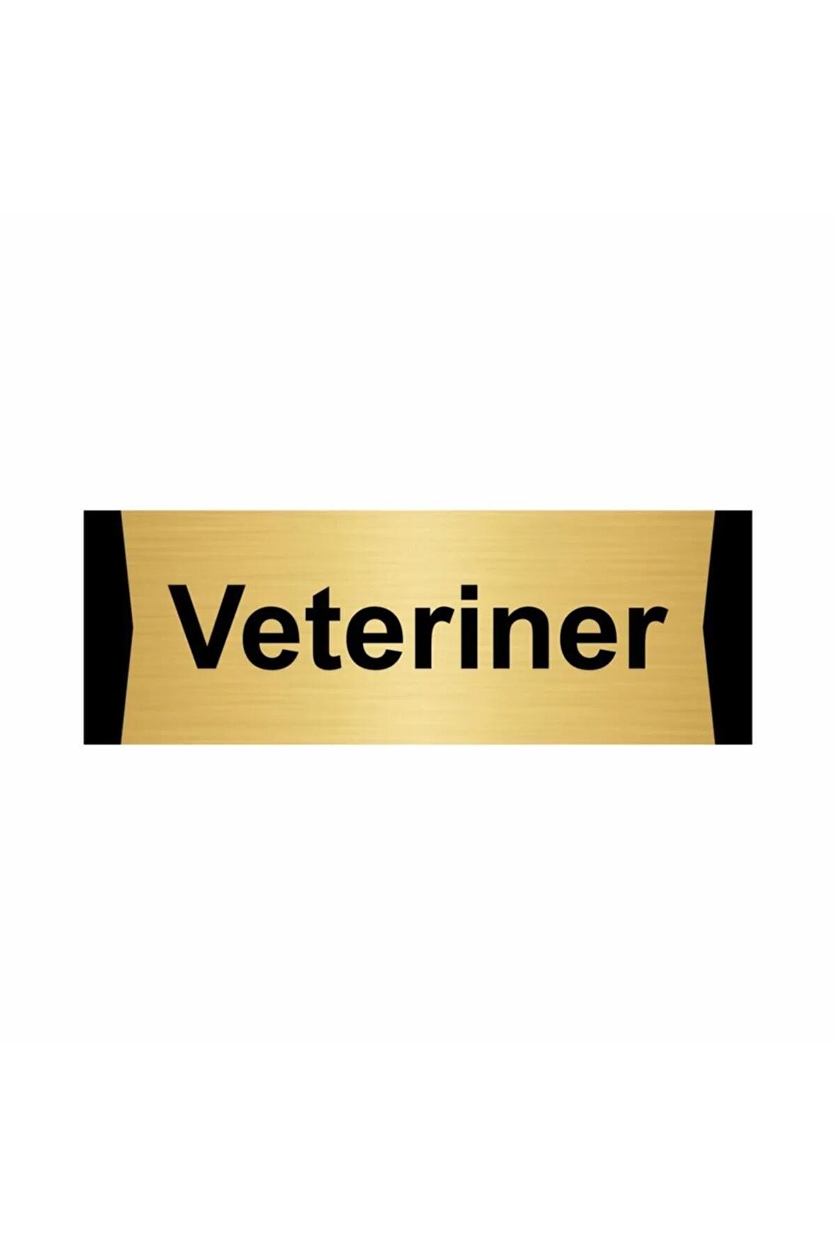 Veteriner 5x20cm Altın Renk Metal Yönlendirme Levhası