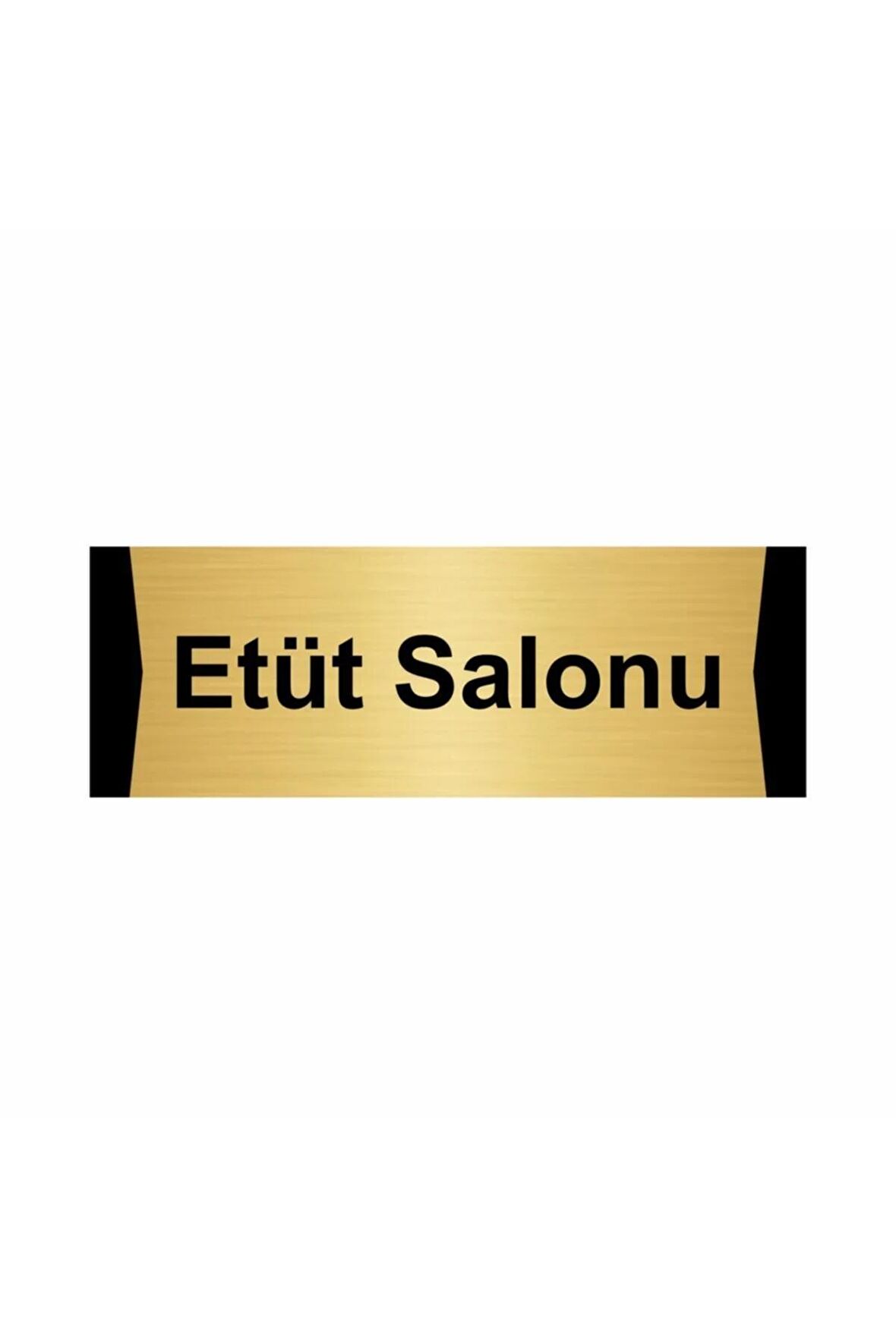 Etüt Salonu 7x20cm Altın Renk Metal Yönlendirme Levhası