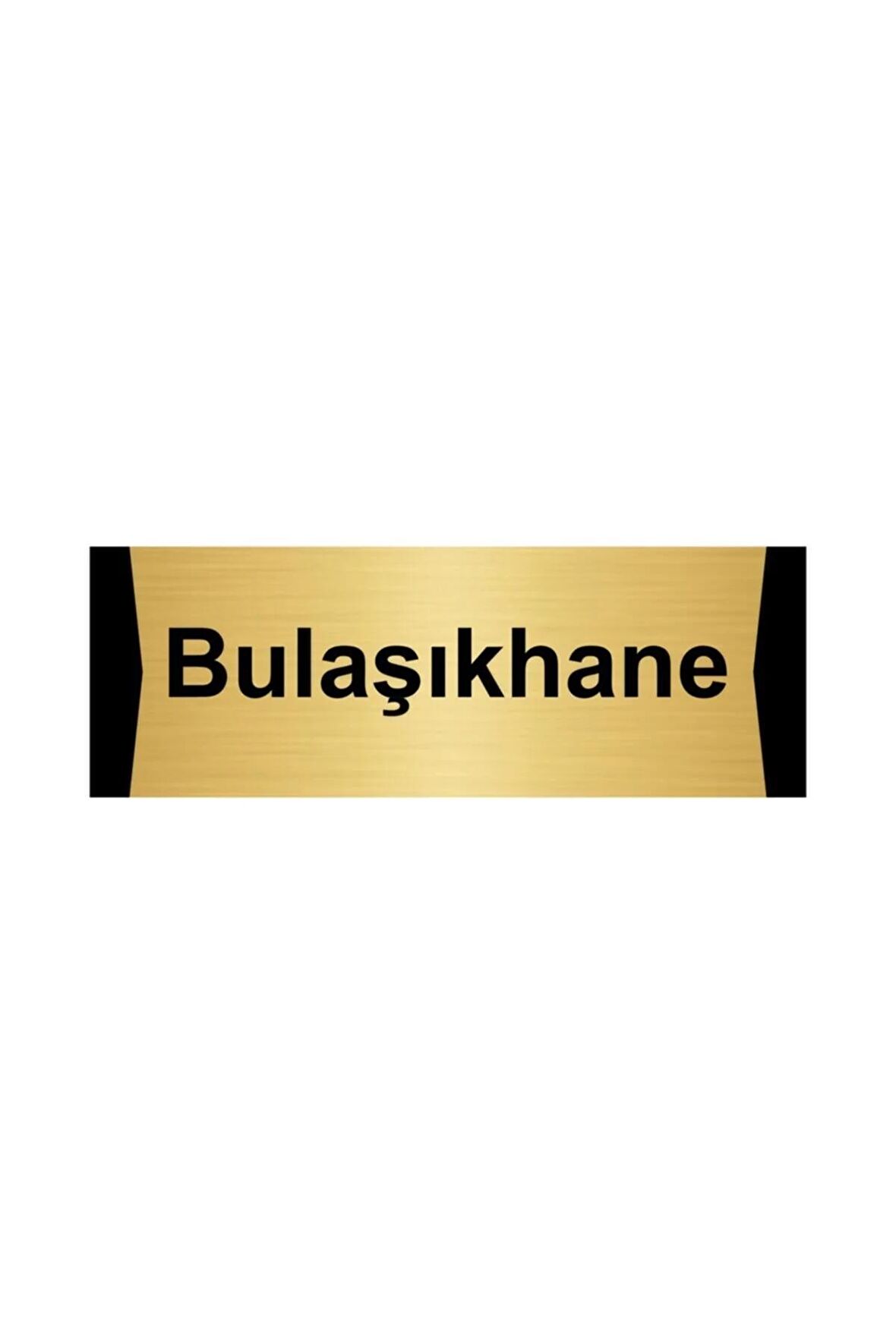 Bulaşıkhane 5x20cm Altın Renk Metal Yönlendirme Levhası