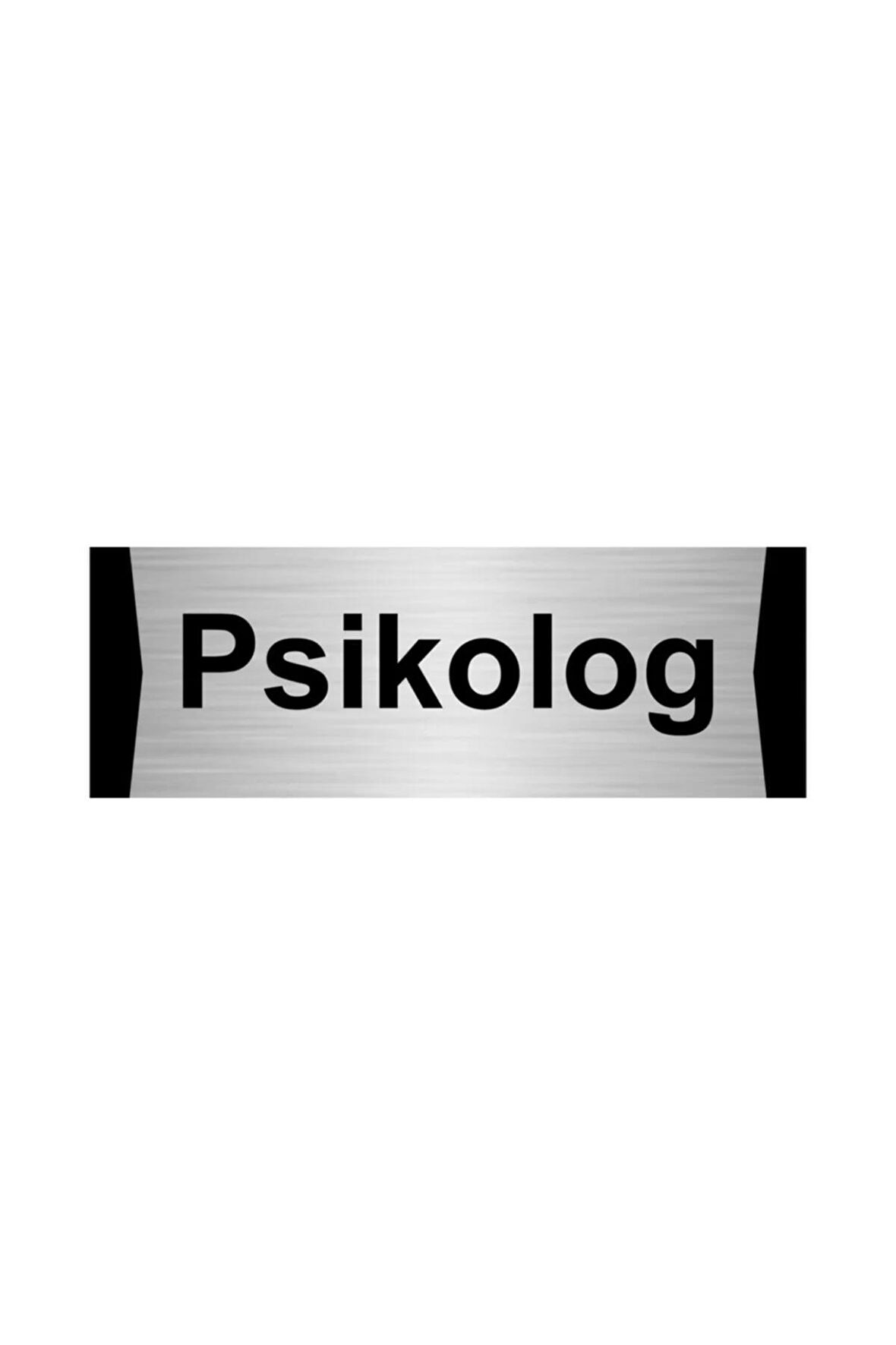 Psikolog 7x20cm Gümüş Renk Metal Yönlendirme Levhası