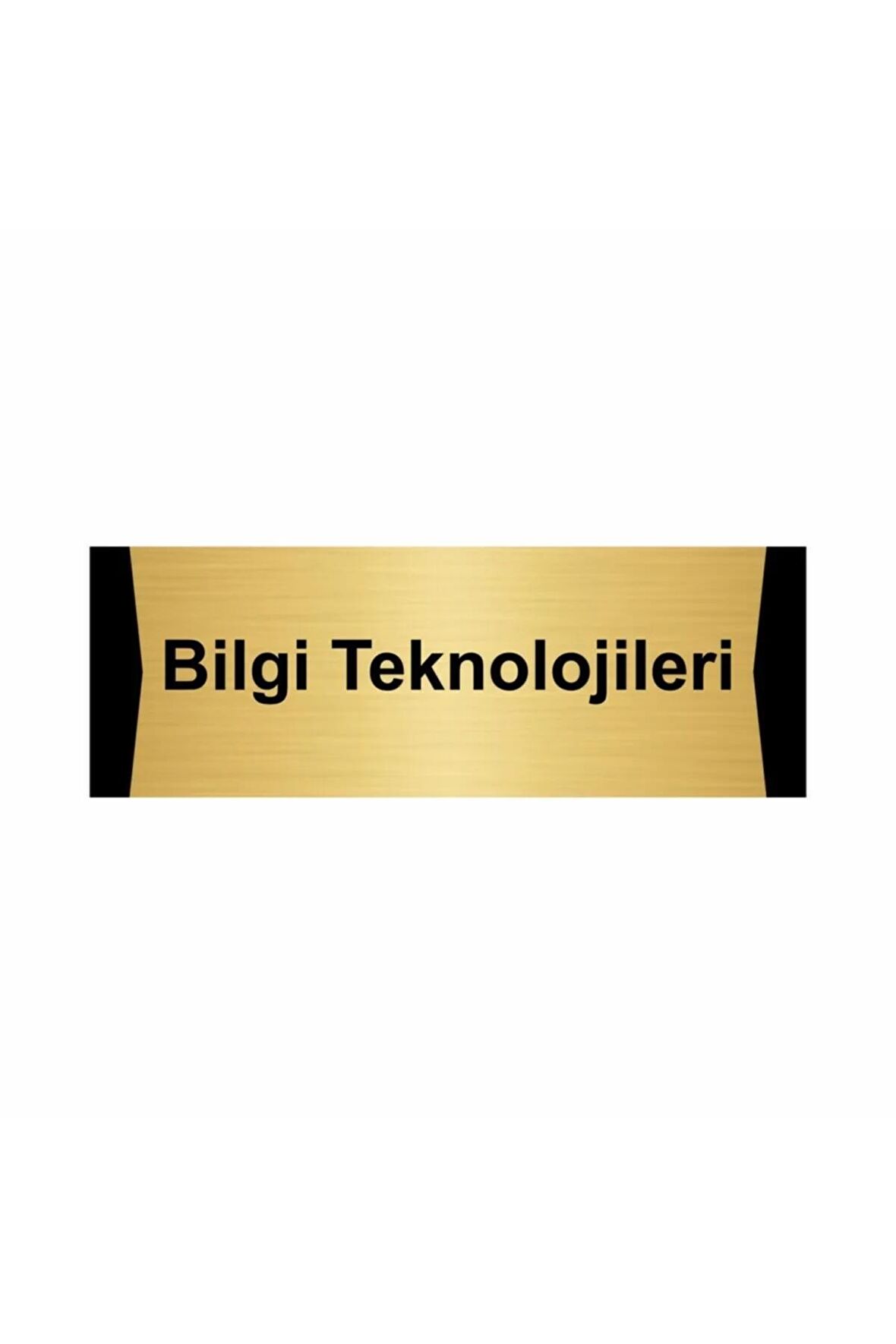 Bilgi Teknolojileri 7x20cm Altın Renk Metal Yönlendirme Levhası