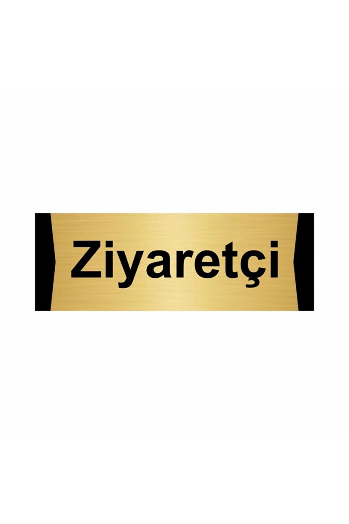 Ziyaretçi 7x20cm Altın Renk Metal Yönlendirme Levhası