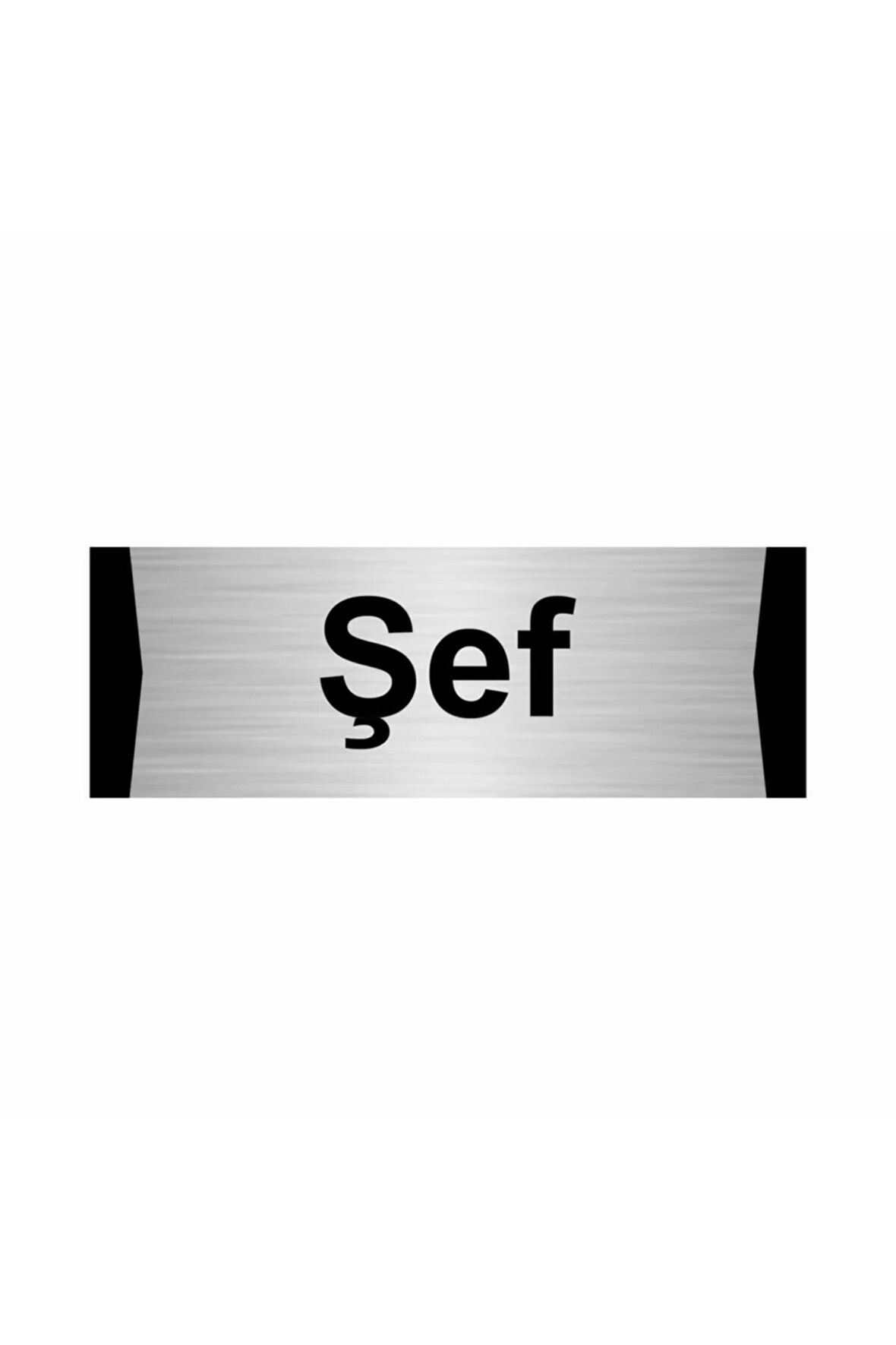 Şef 5x20cm Gümüş Renk Metal Yönlendirme Levhası
