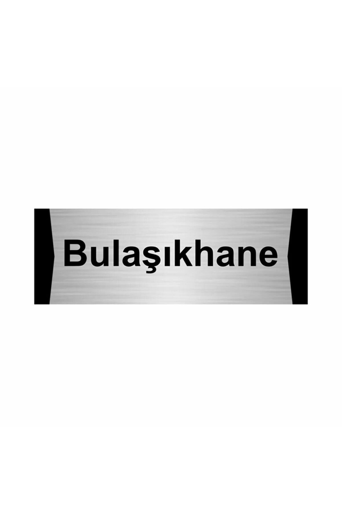 Bulaşıkhane 5x20cm Gümüş Renk Metal Yönlendirme Levhası
