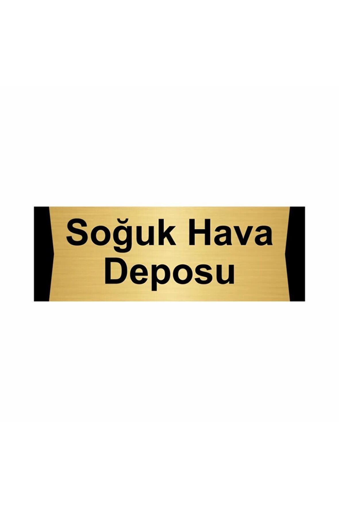 Soğuk Hava Deposu 10x20cm Altın Renk Metal Yönlendirme Levhası