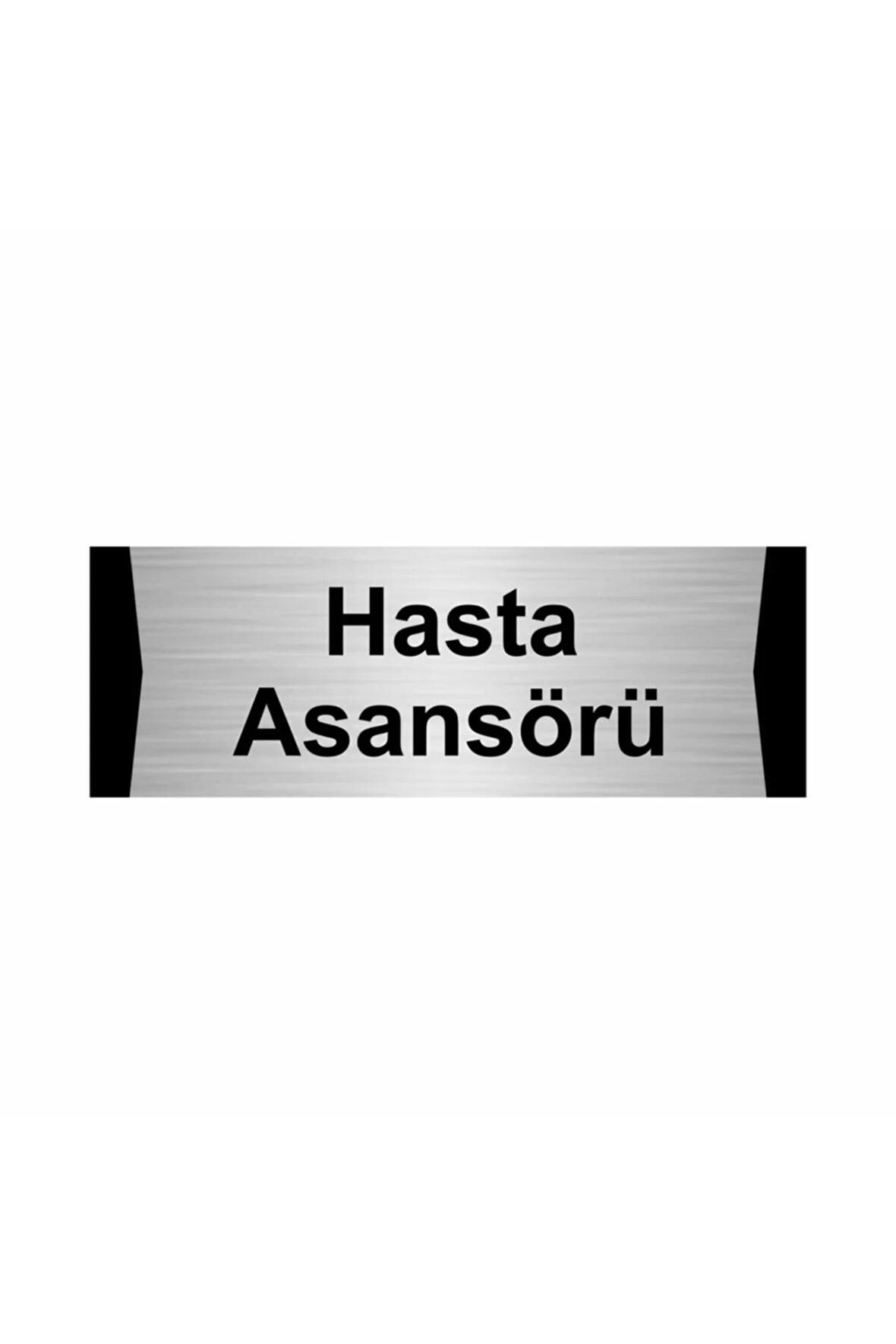 Hasta Asansörü 7x20cm Gümüş Renk Metal Yönlendirme Levhası