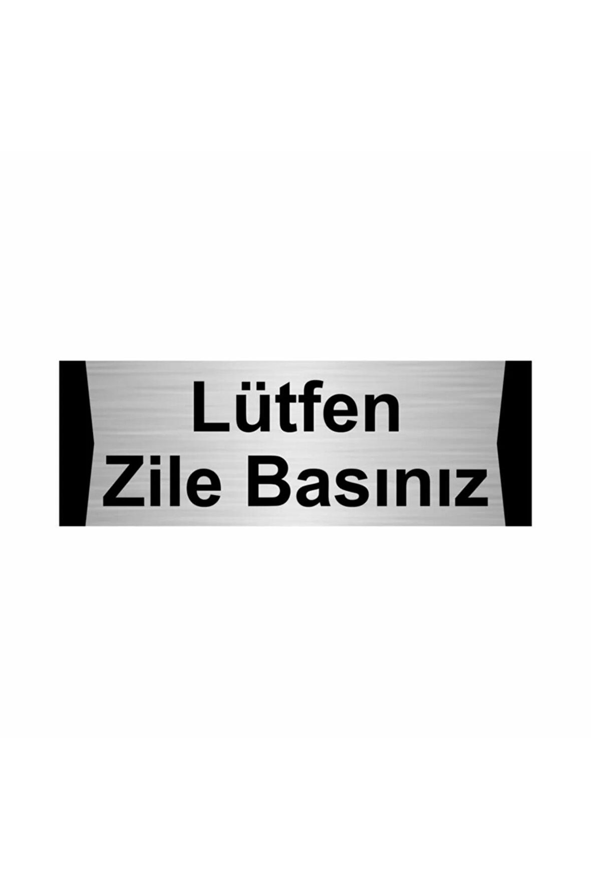Lütfen Zile Basınız 7x20cm Gümüş Renk Metal Yönlendirme Levhası
