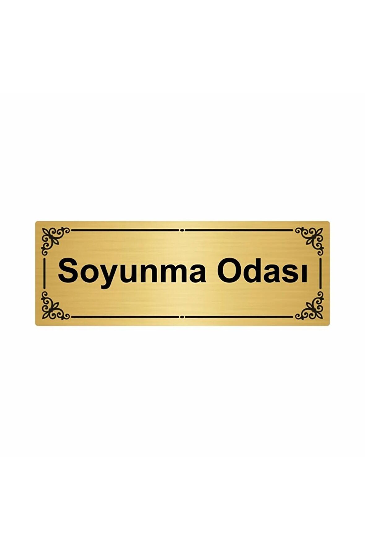Soyunma Odası 7x20cm Altın Renk Metal Yönlendirme Levhası