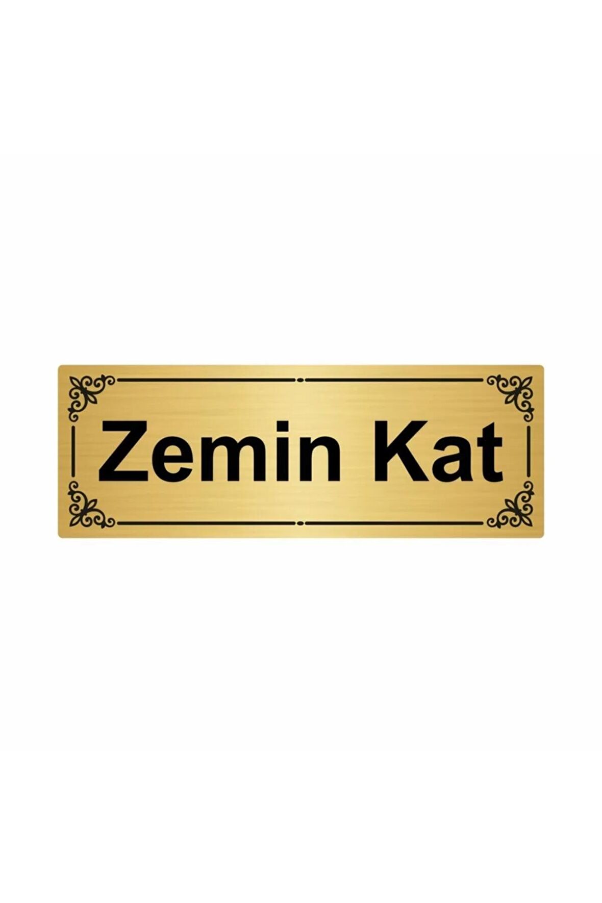 Zemin Kat 7x20cm Altın Renk Metal Yönlendirme Levhası